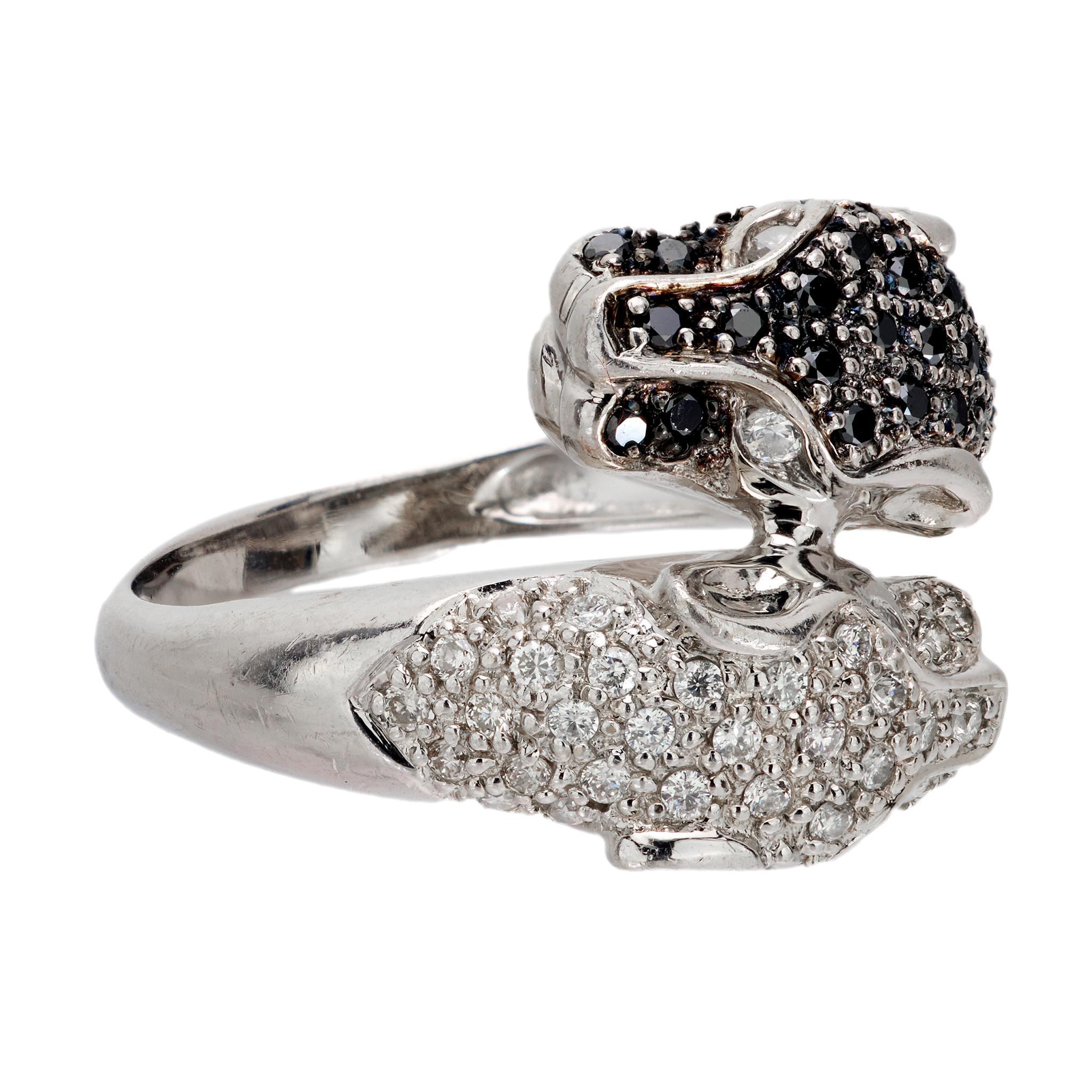Contemporary black and white diamond platinum 