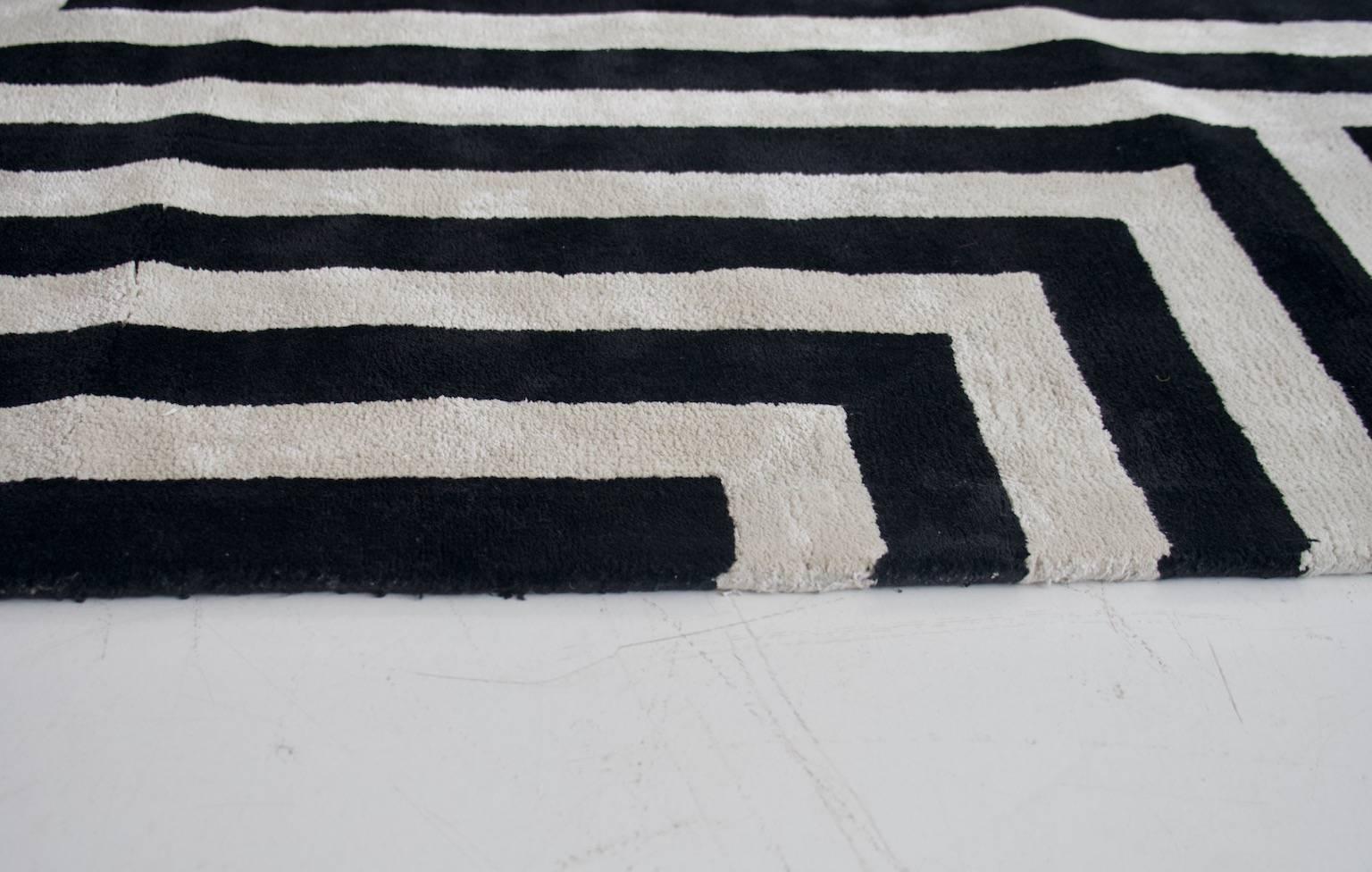 black and white modern rug
