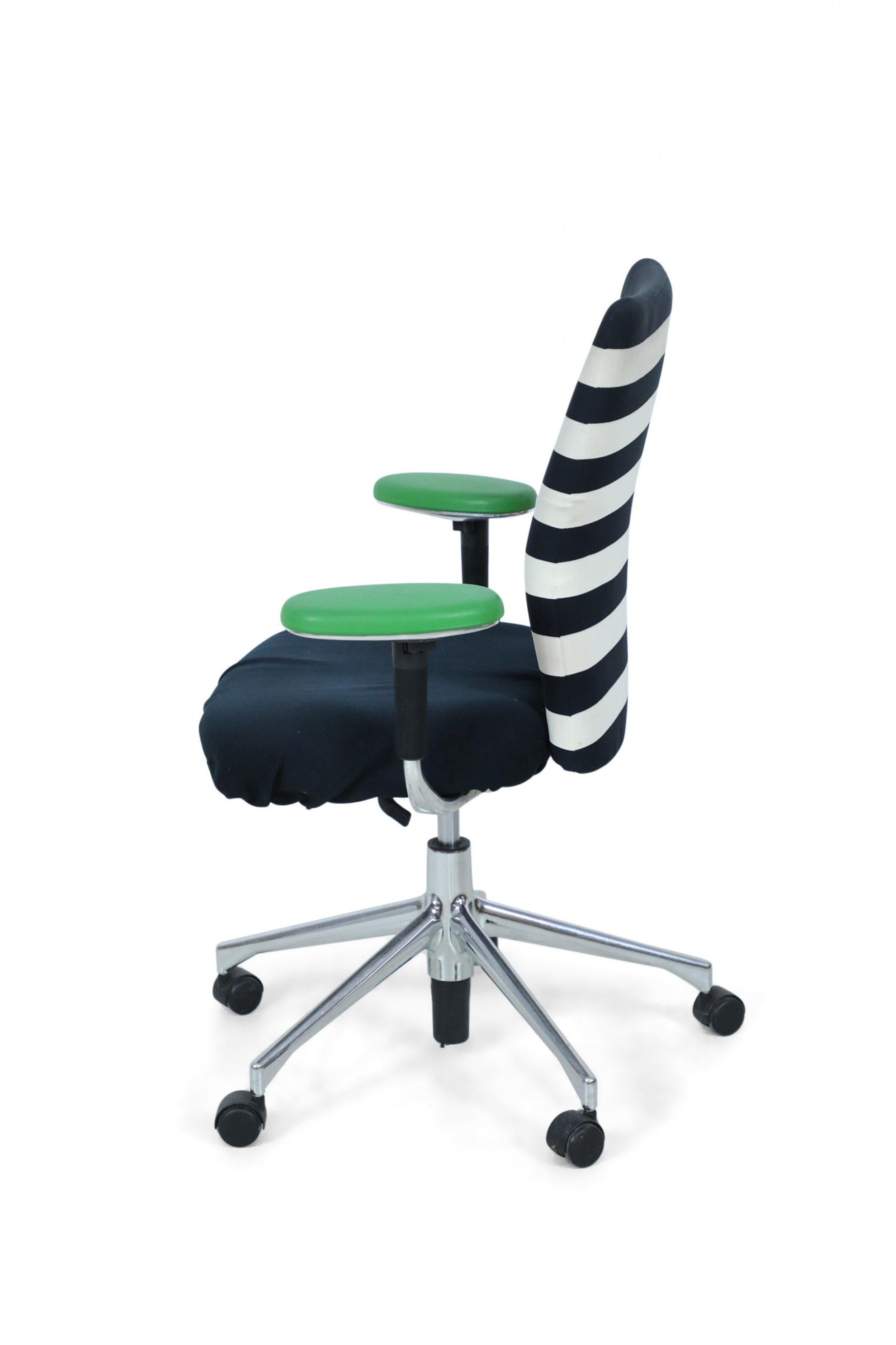 black white stripe chair