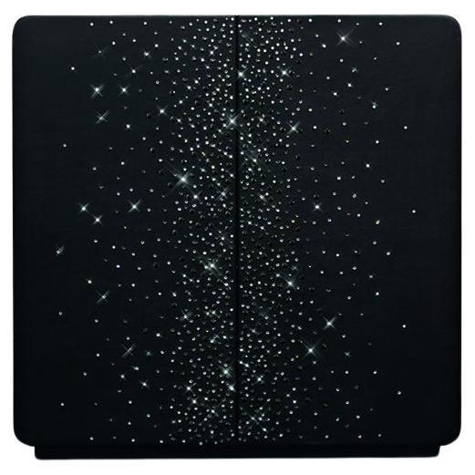 Contemporary Black Armored Jewel Safe Chest with Swarovski Crystals
