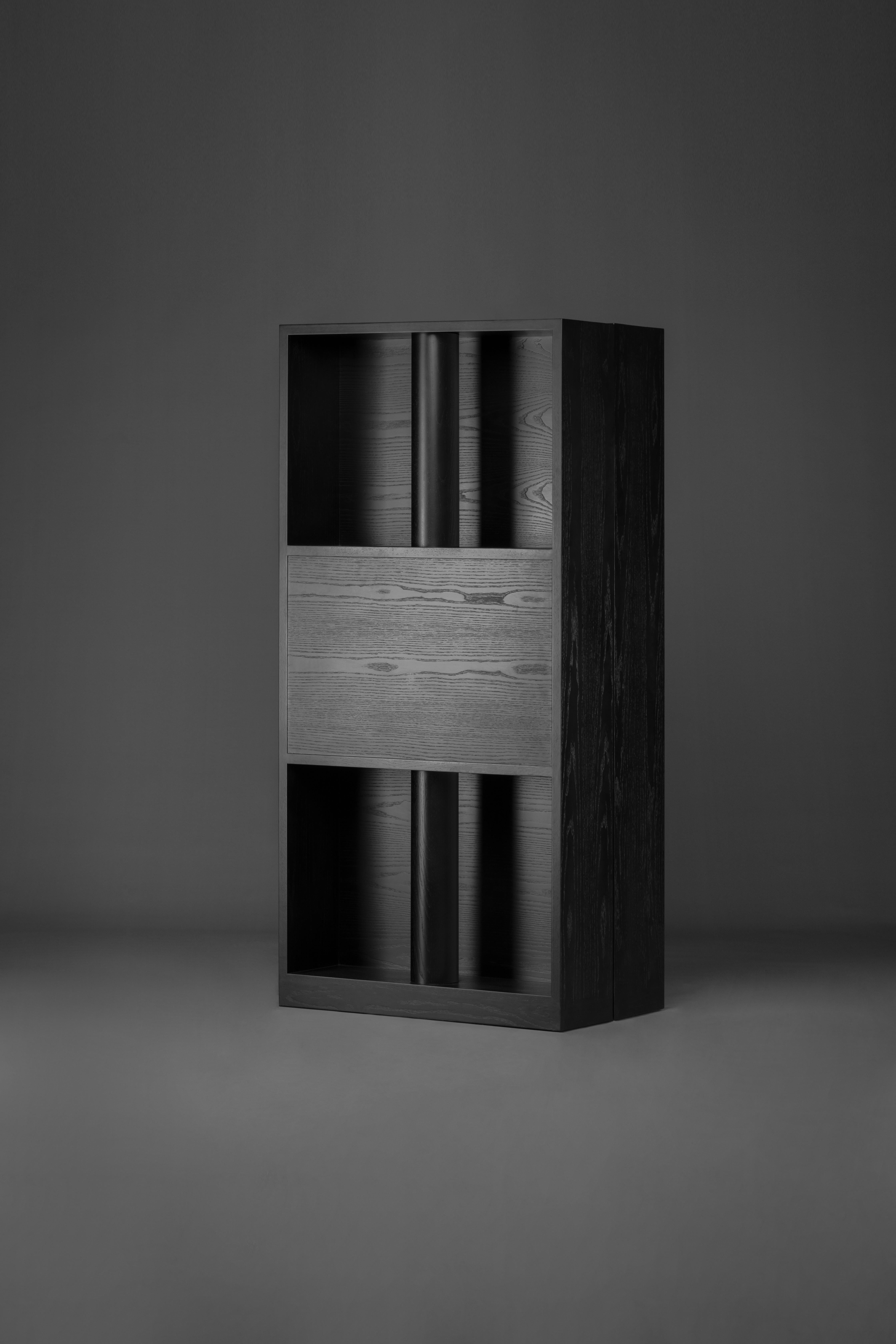 Contemporary black ash Weight of Shadow Screen Cabinet by Atelier V&F In New Condition For Sale In 1204, CH