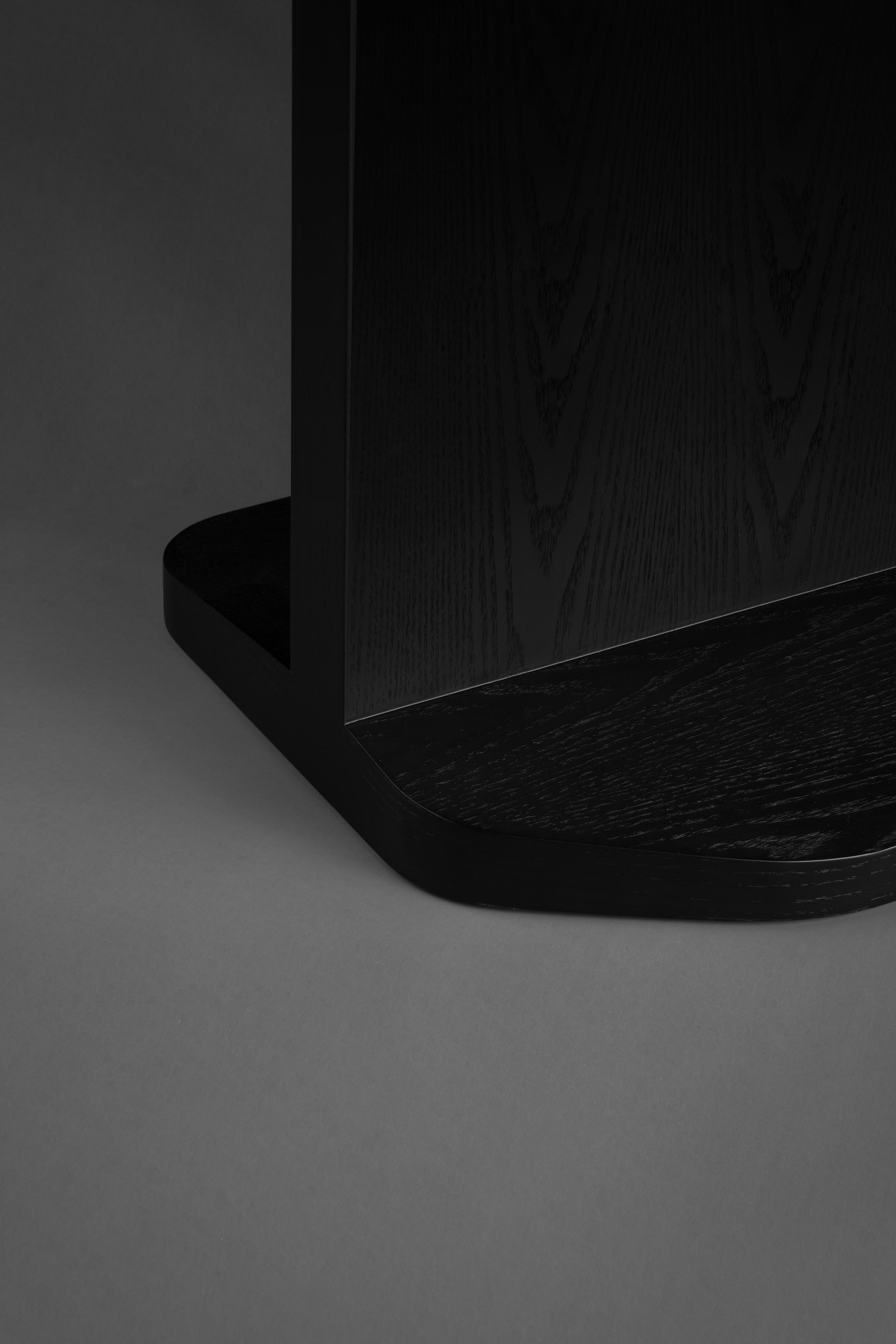 Hand-Crafted Contemporary black ash Weight of Shadow Side Table by Atelier V&F For Sale