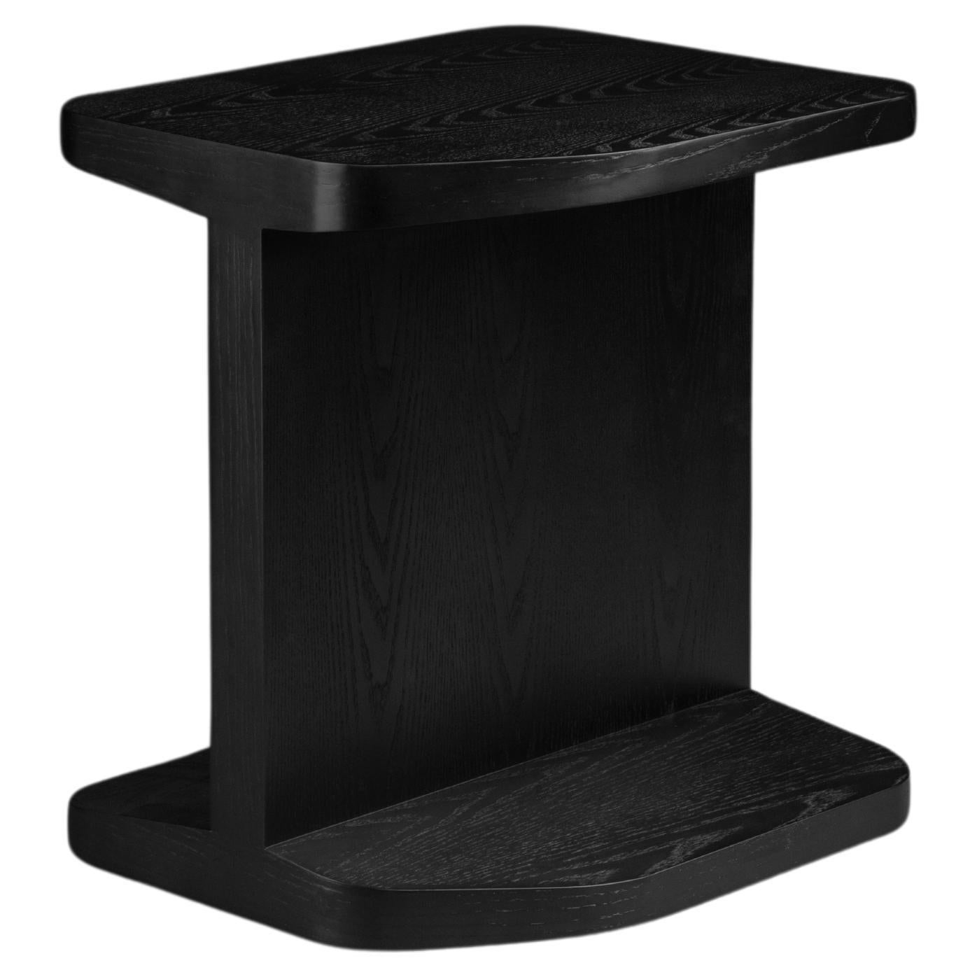 Contemporary black ash Weight of Shadow Side Table by Atelier V&F For Sale