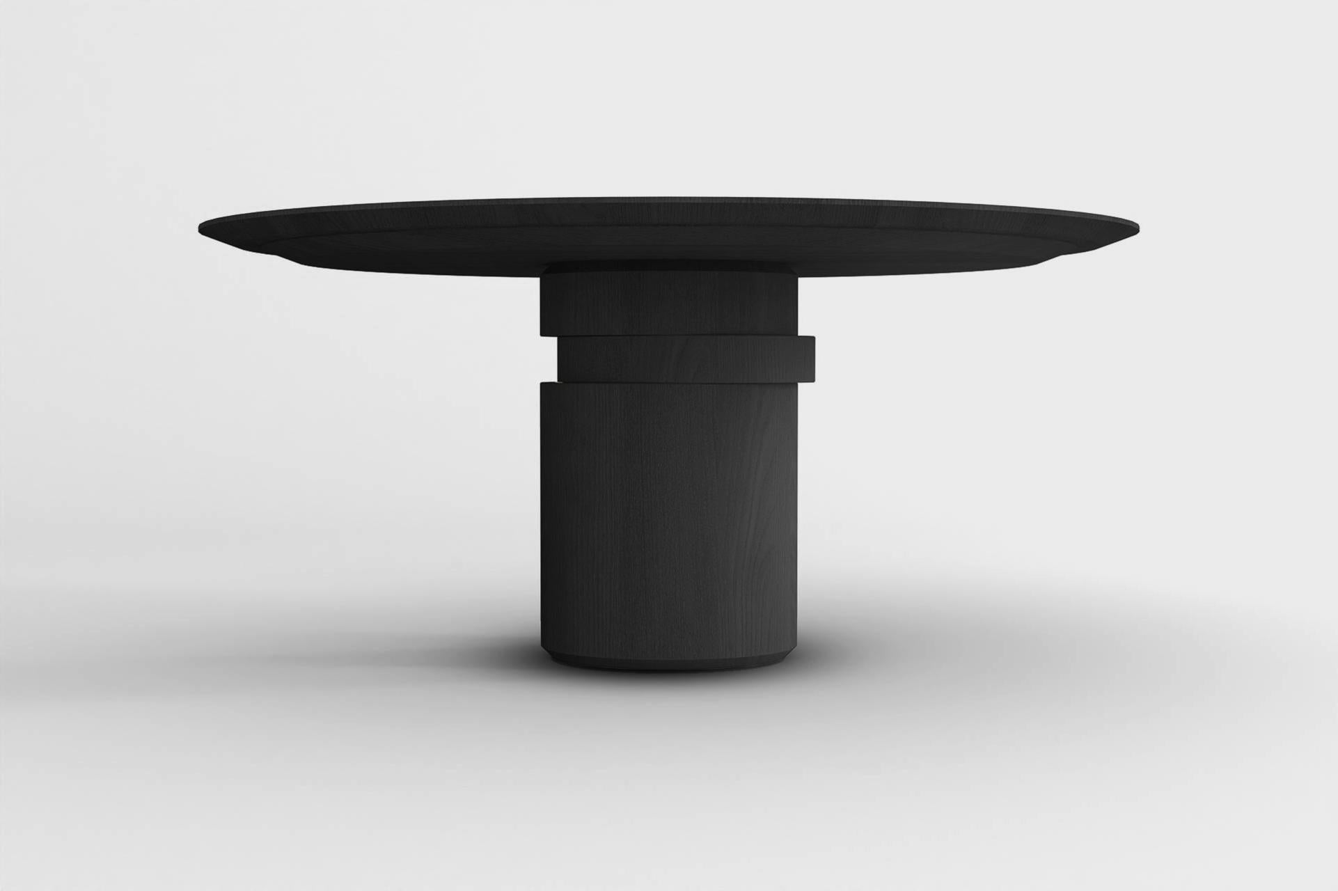 Autre Table de salle à manger contemporaine en frêne noir M, table à disque par barh.design 2 en vente