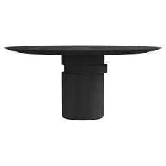 contemporary schwarzer esstisch aus eschenholz M, scheibentisch by barh.design 2