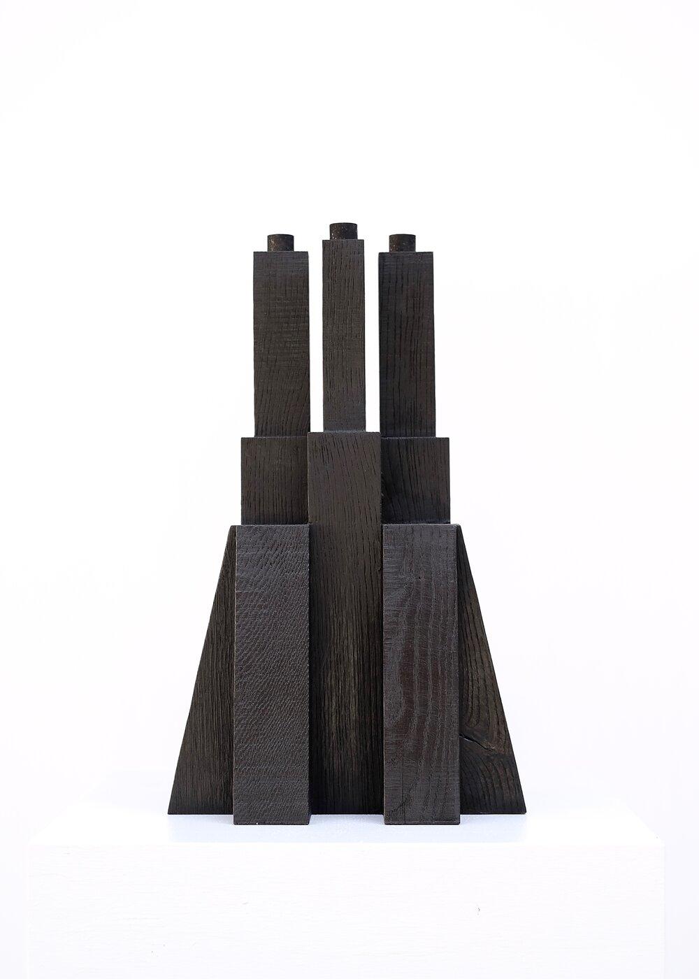 Contemporary black candle holder in oak, Bunker 2.0 by Arno Declercq

Dimensions: W 32 x L 32 x H 50 cm
Materials: Burned and waxed oak

Made by hand, in Belgium.

Arno Declercq
Belgian designer and art dealer who makes bespoke objects with