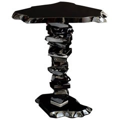 Contemporary 'Black Caramel' Glass Side Table by Danny Lane