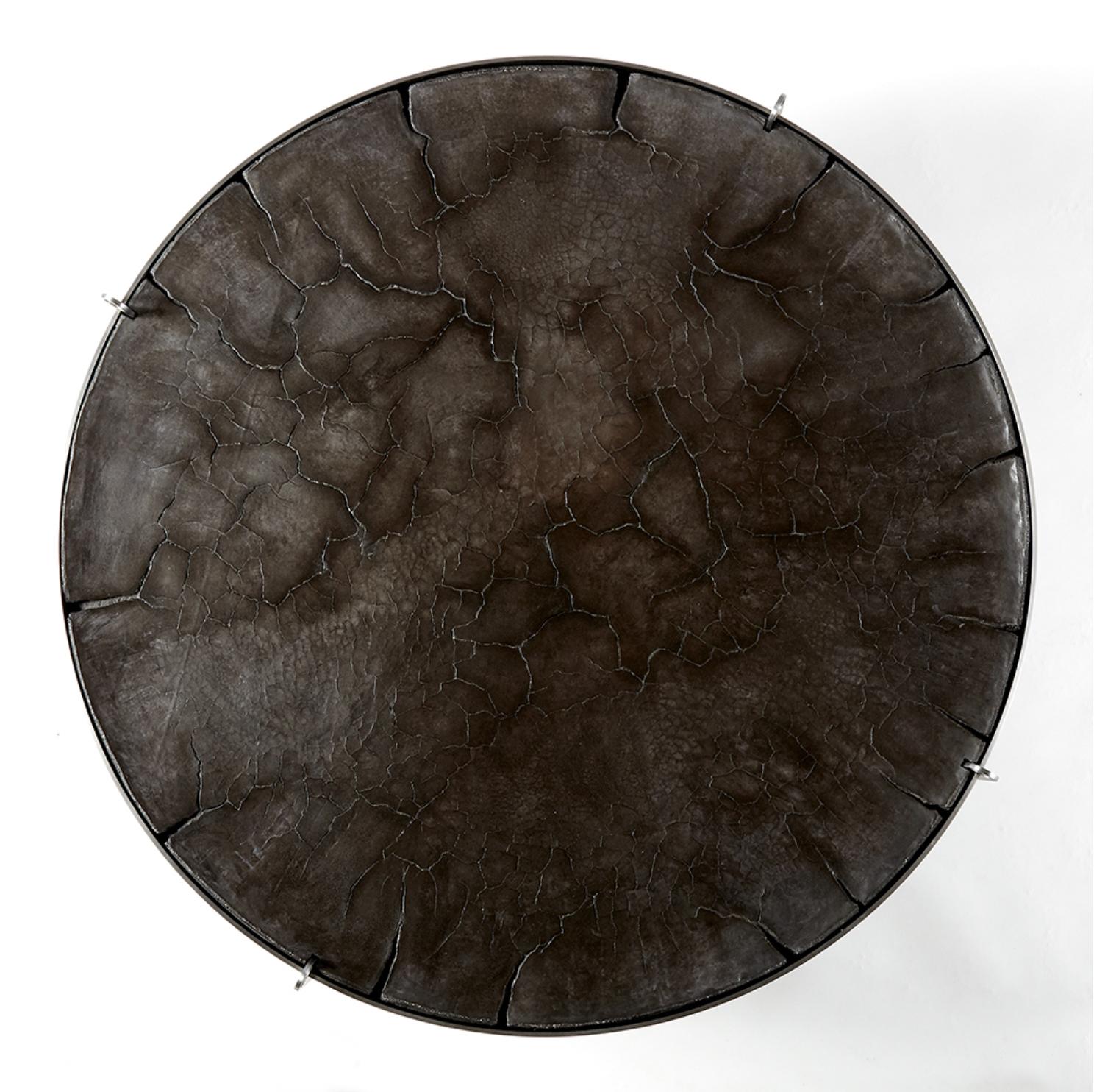 Table basse contemporaine en ciment noir et acier par Erwan Boulloud, France Neuf - En vente à London, GB