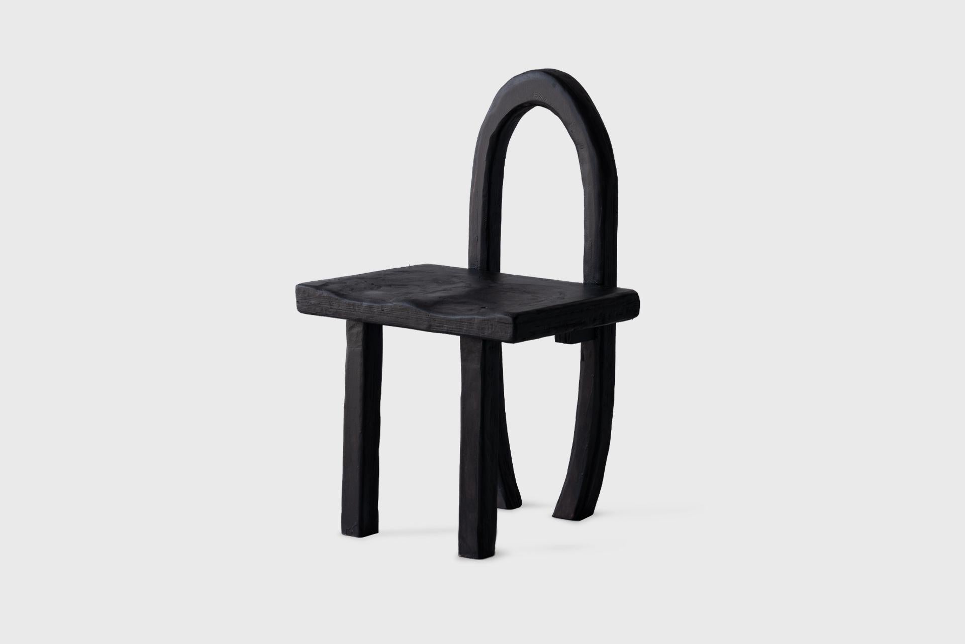 Contemporary Black Chair, Poplar and Birch Wood, Nifemi Ogunro, African-American For Sale 2