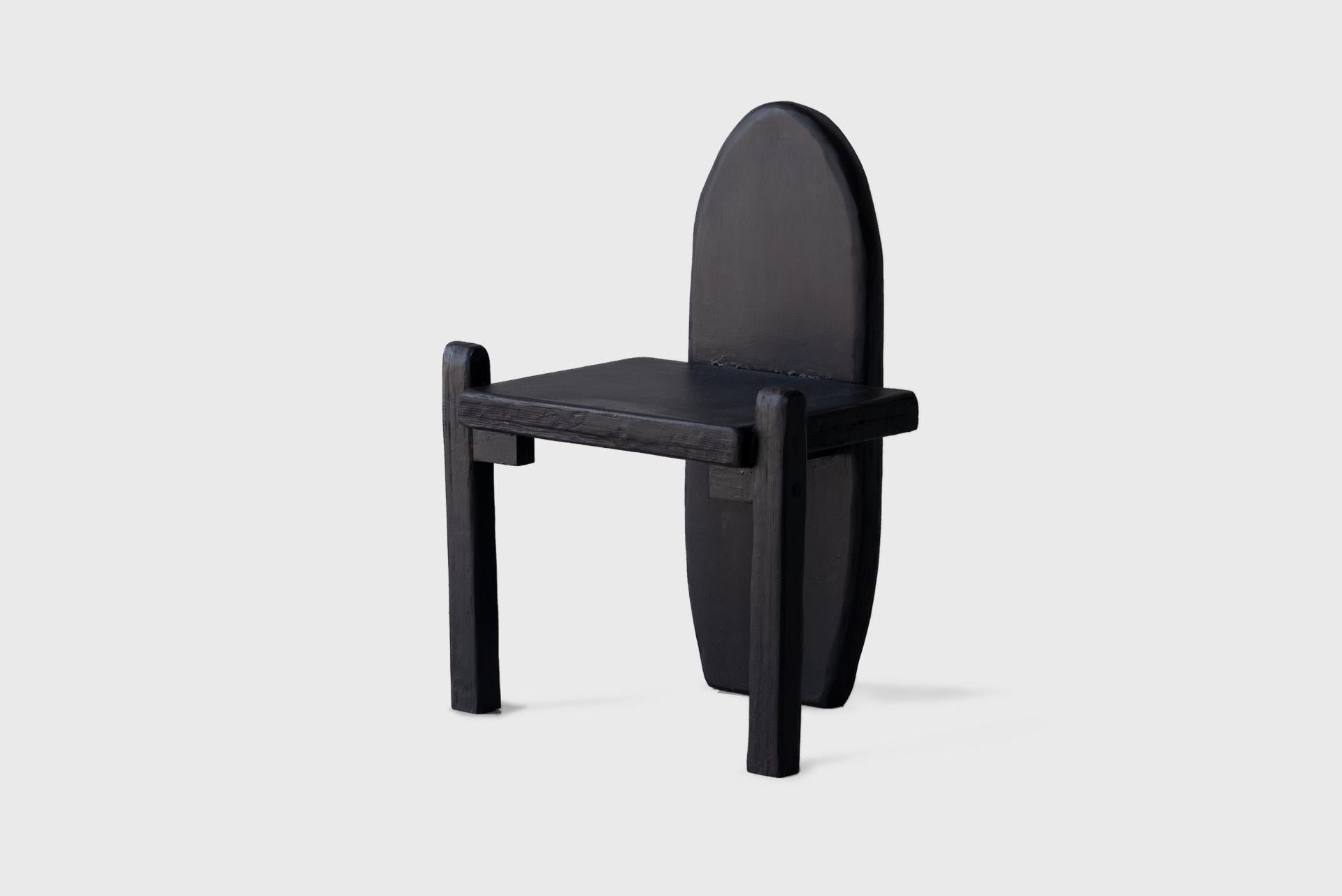 Contemporary Black Chair, Poplar and Birch Wood, Nifemi Ogunro, African-American For Sale 3