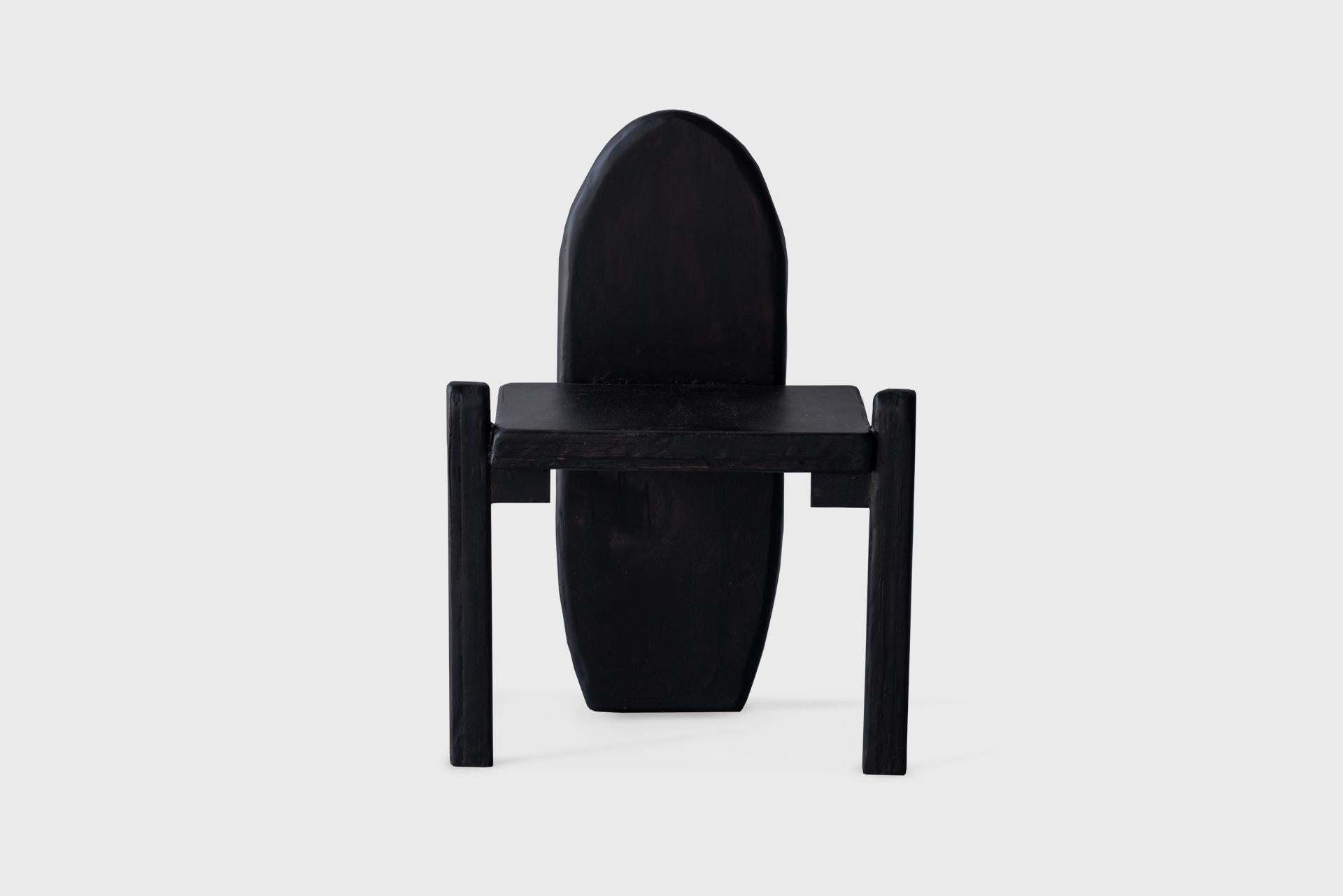 Contemporary Black Chair, Poplar and Birch Wood, Nifemi Ogunro, African-American For Sale 4