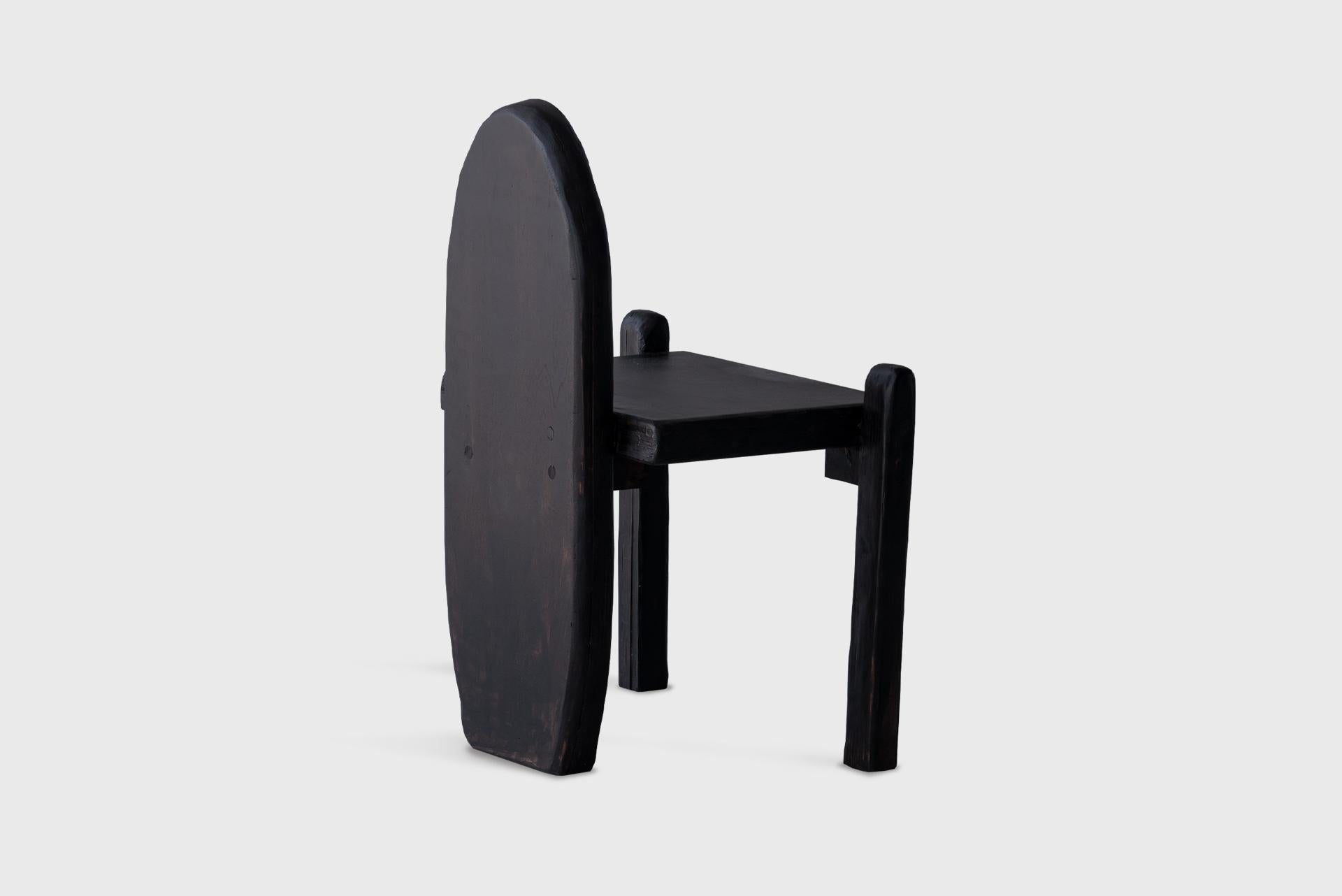 Contemporary Black Chair, Poplar and Birch Wood, Nifemi Ogunro, African-American For Sale 5