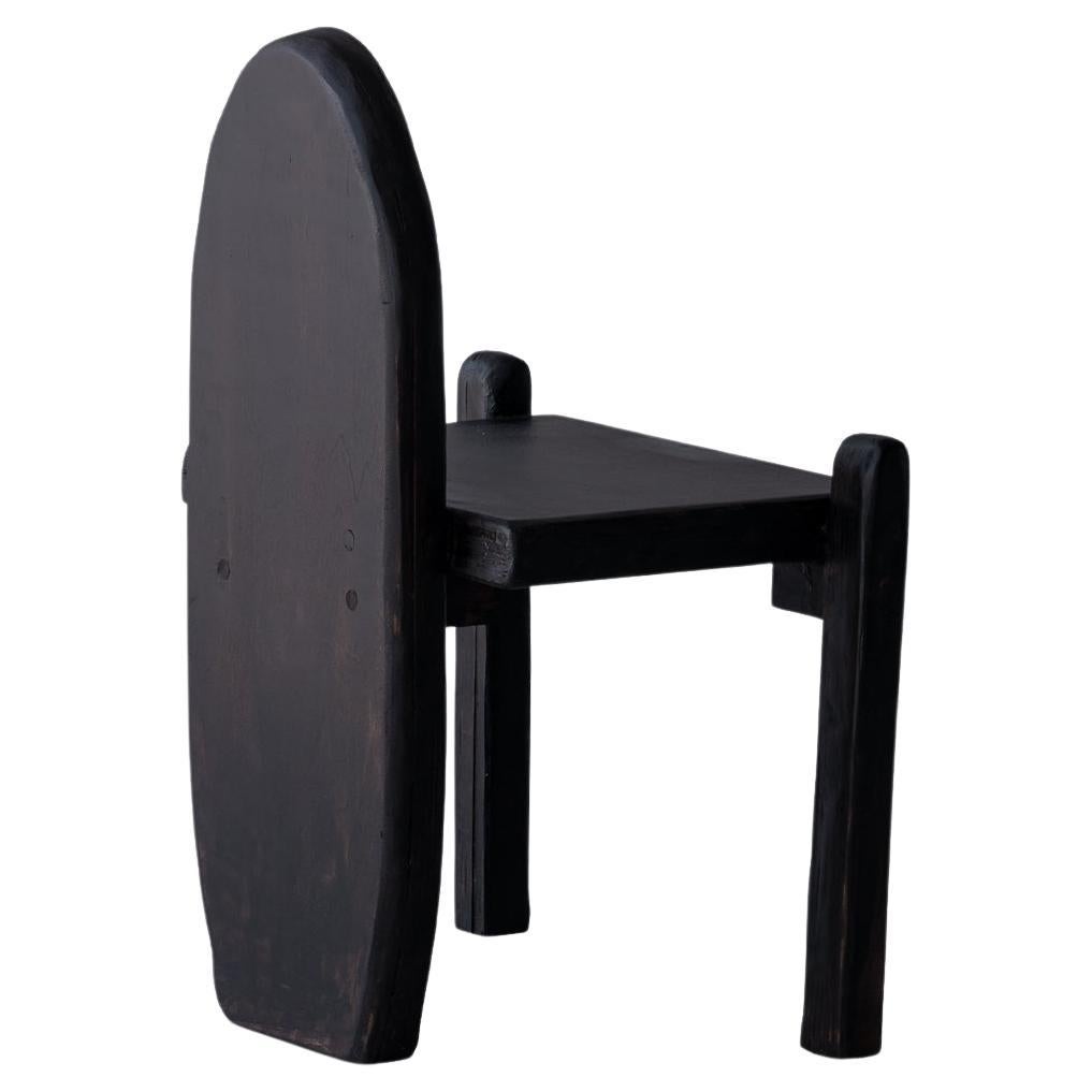 Contemporary Black Chair, Poplar and Birch Wood, Nifemi Ogunro, African-American For Sale
