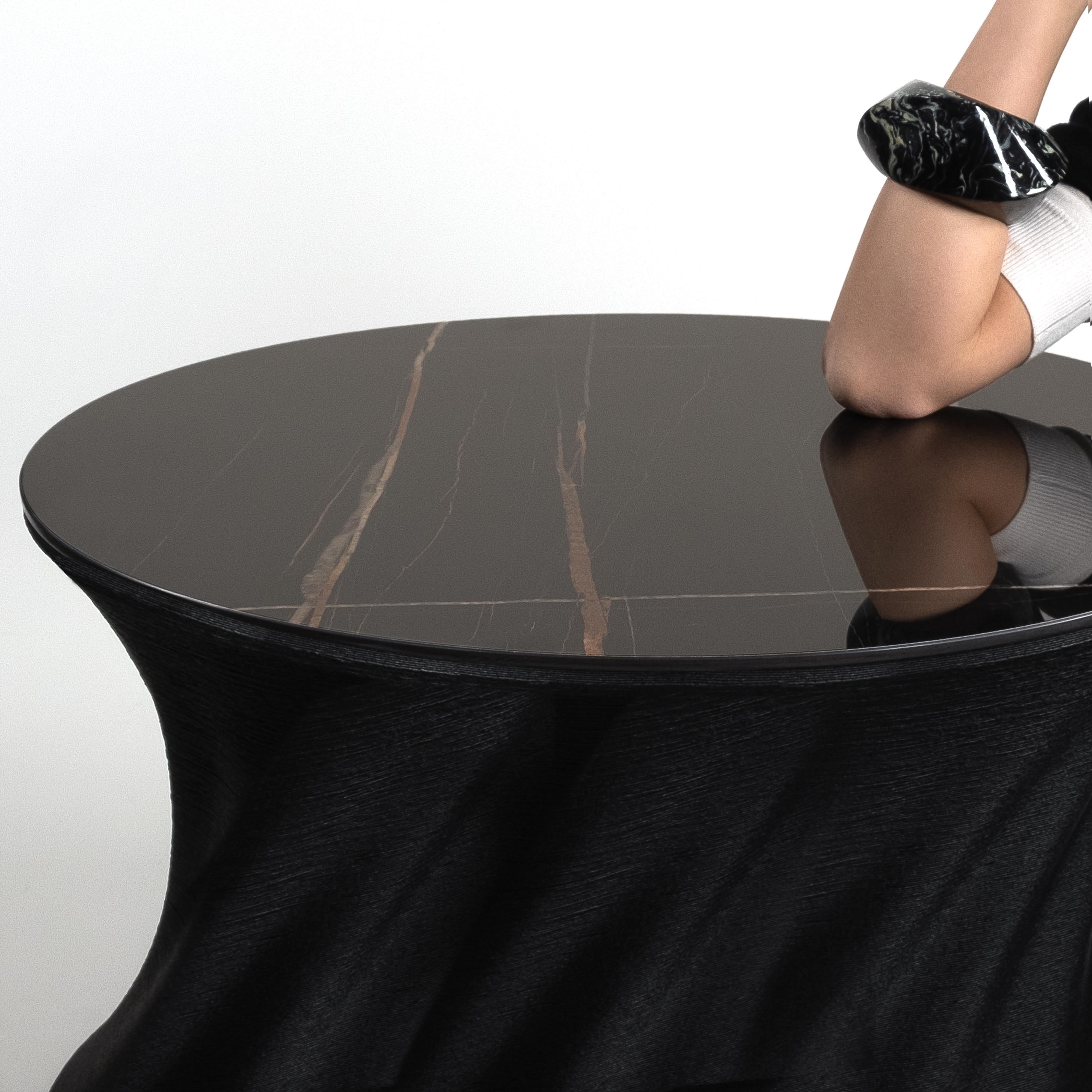 Moderne Table basse noire contemporaine, fabrication complémentaire en biopolymères, Italie en vente