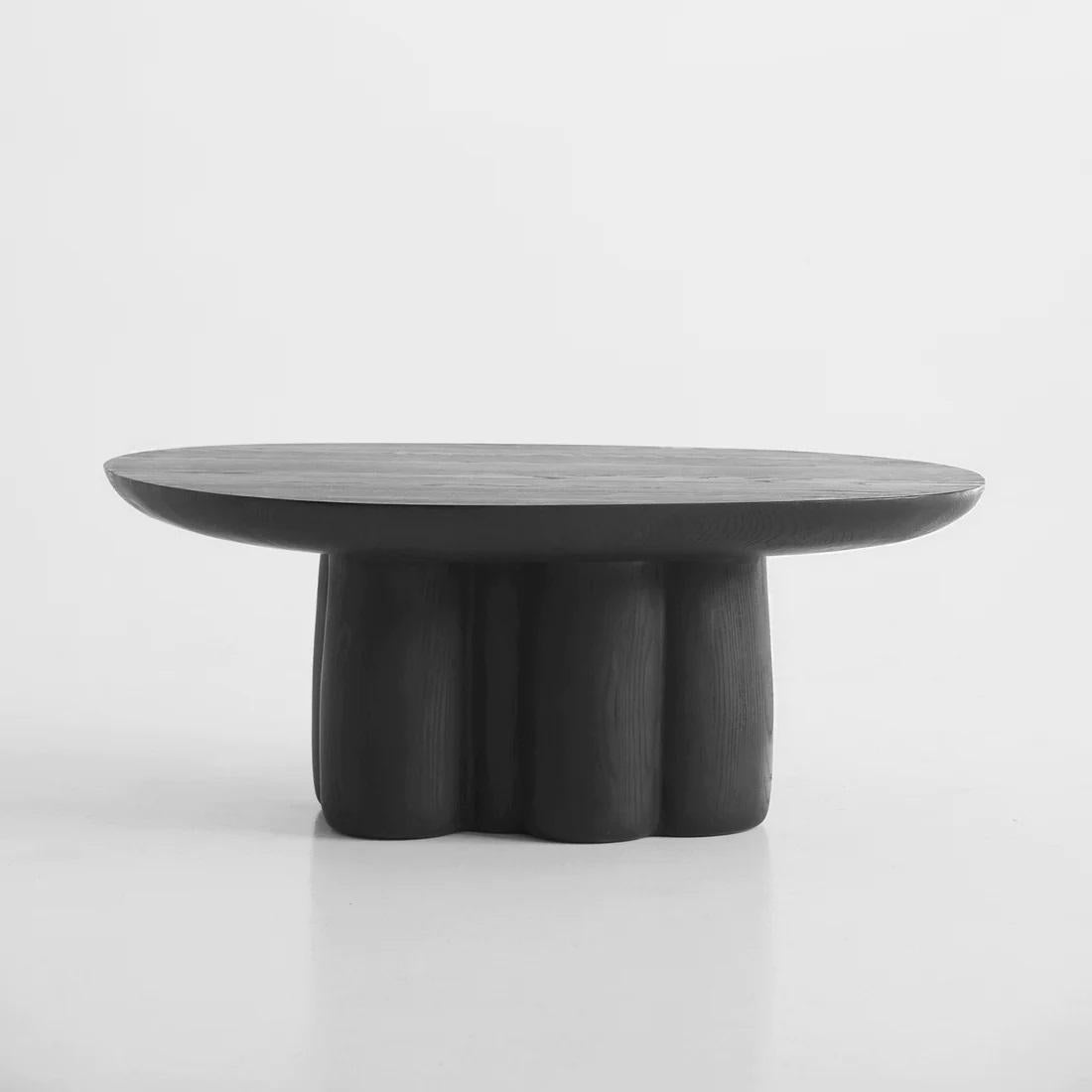 Organic Modern Contemporary Black Coffee Table by Faina For Sale