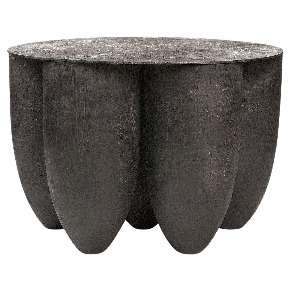 Contemporary Black Coffee Table in Iroko Wood, Senufo by Arno Declercq For Sale