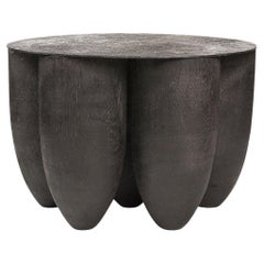 Contemporary Black Coffee Table in Iroko Wood, Senufo by Arno Declercq