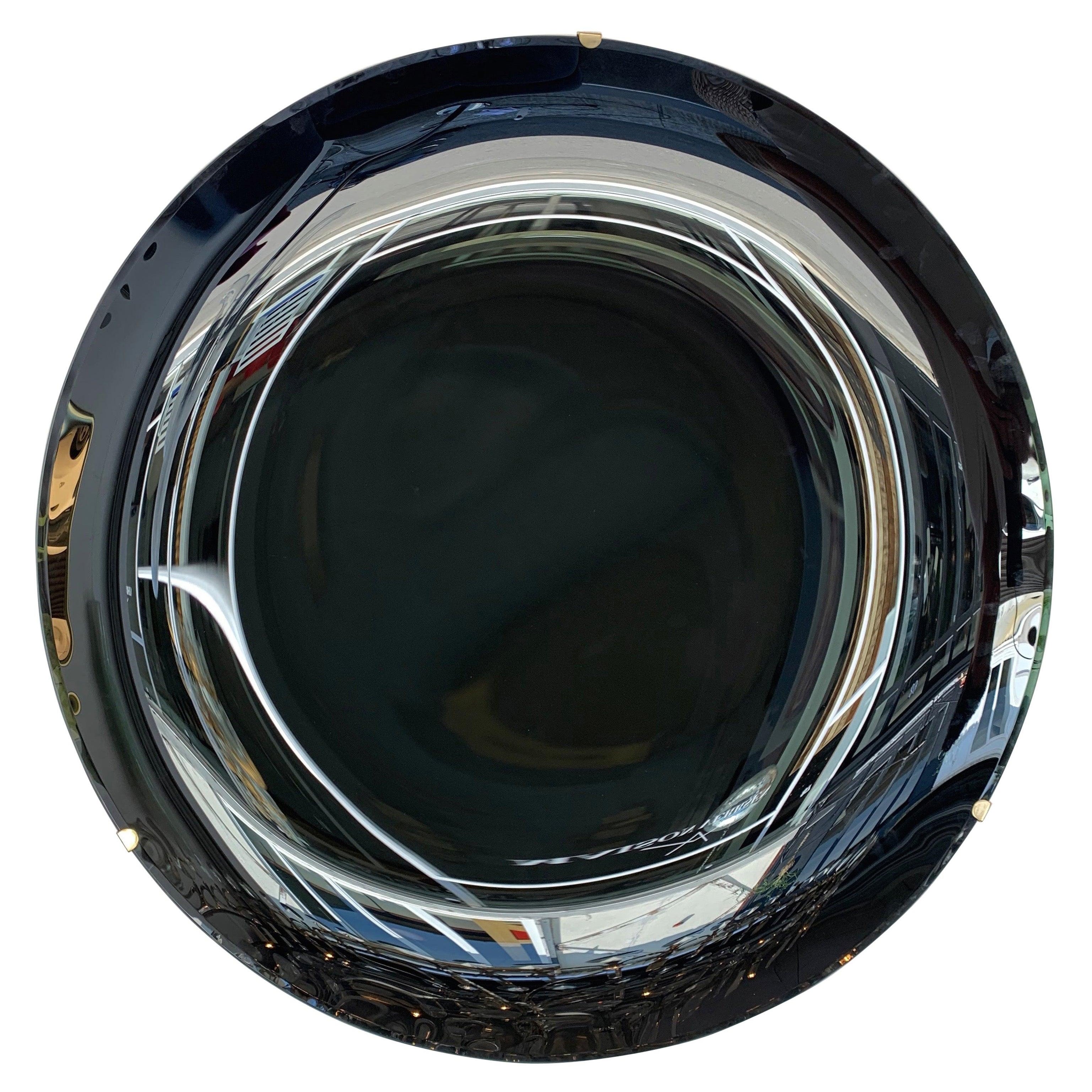 Contemporary Black Concave Curve Mirror, Italy
