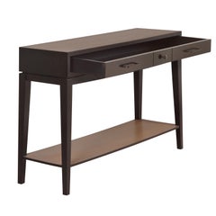 Console française en bois de chêne massif laqué noir par le designer C. Lecomte