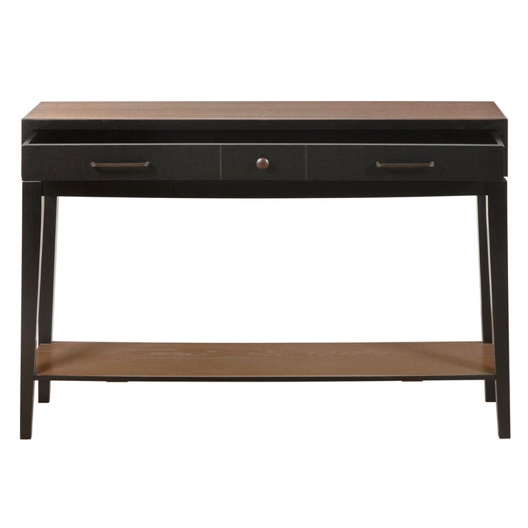 Contemporary Black Console Table in French Oak with One Shelf In New Condition For Sale In Landivy, FR