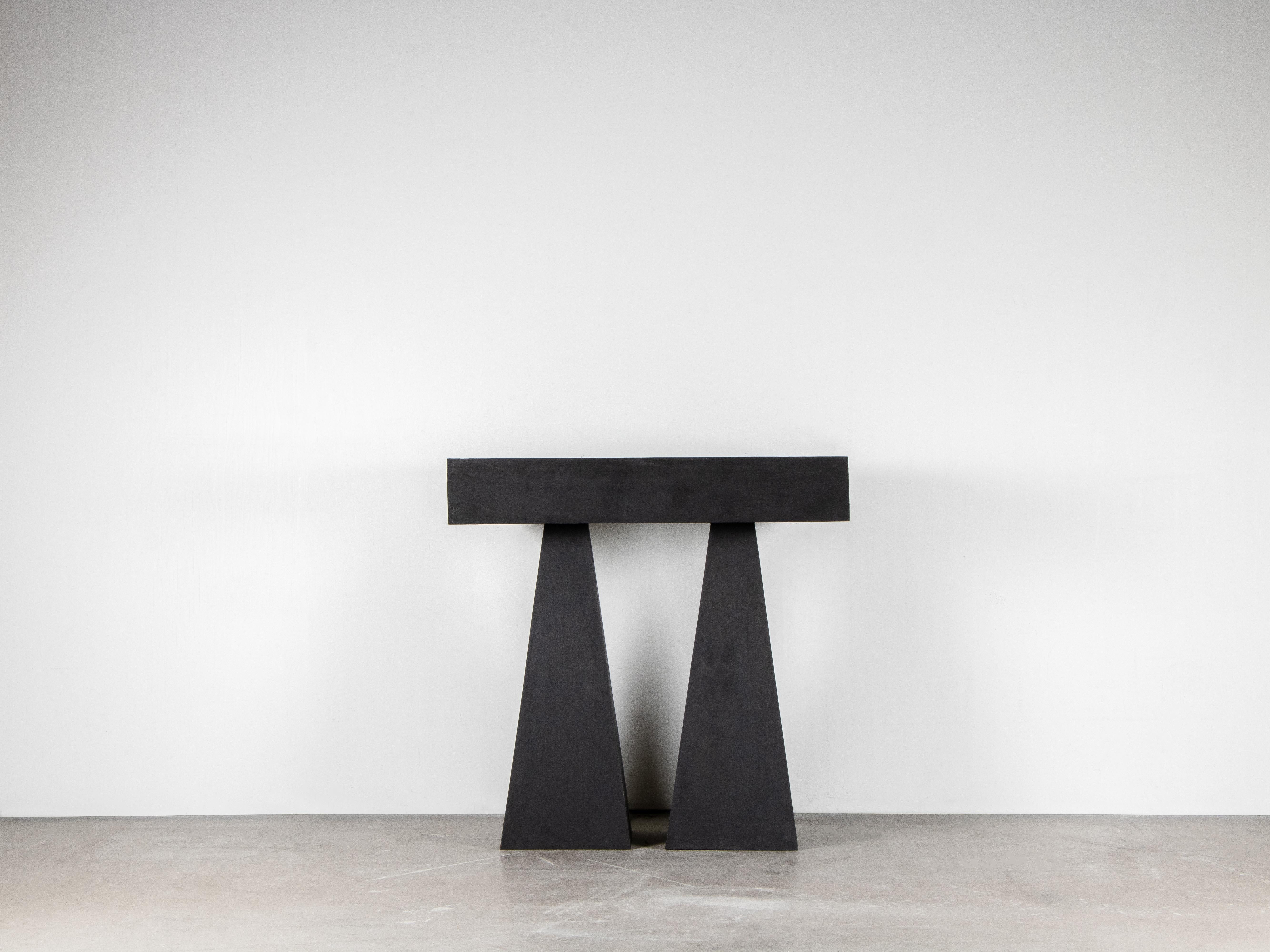 modern black console table