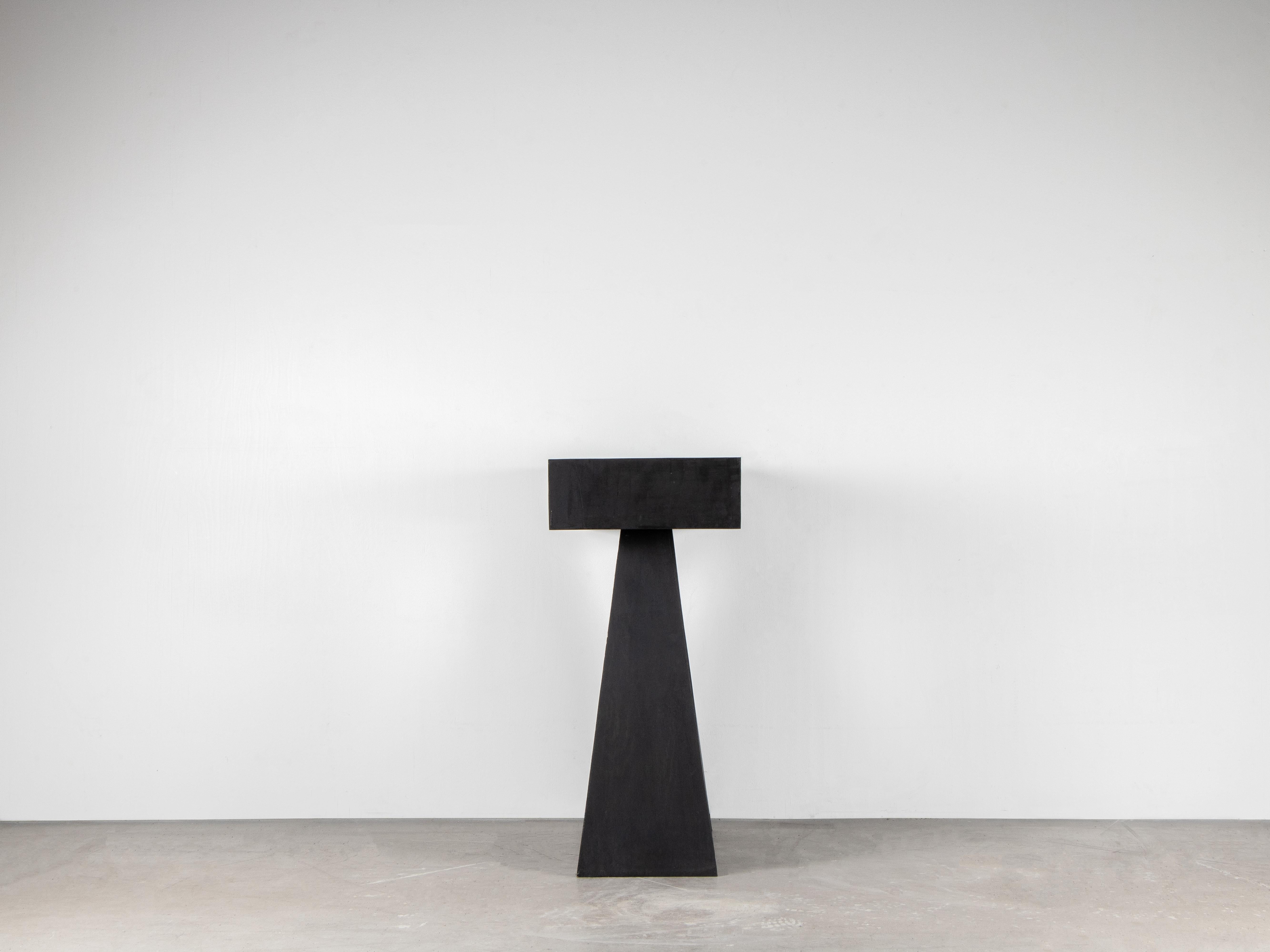 Modern Contemporary Black Console Table in Hand-Waxed Plywood, Torn by Lucas Morten