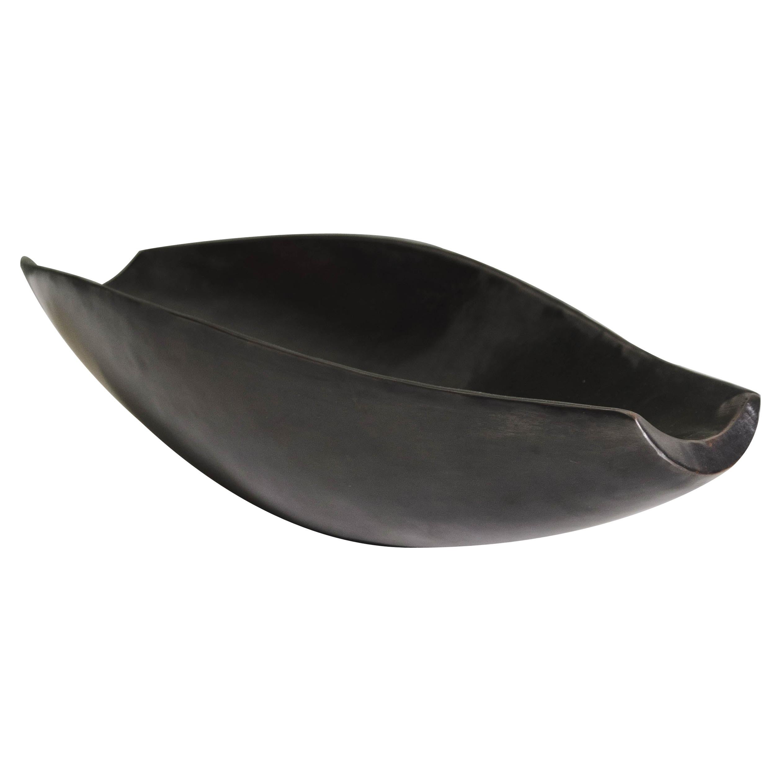 Contemporary Black Copper Bai He Tray by Robert Kuo, Hand Repousse For Sale
