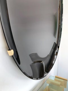 Contemporary Black Curve Mirror, Italy