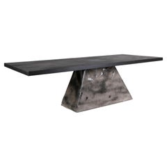 Contemporary Black Dining Table in Hand-Waxed Plywood, Duk by Lucas Morten