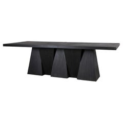 Contemporary Black Dining Table in Hand-Waxed Plywood, Grav by Lucas Morten