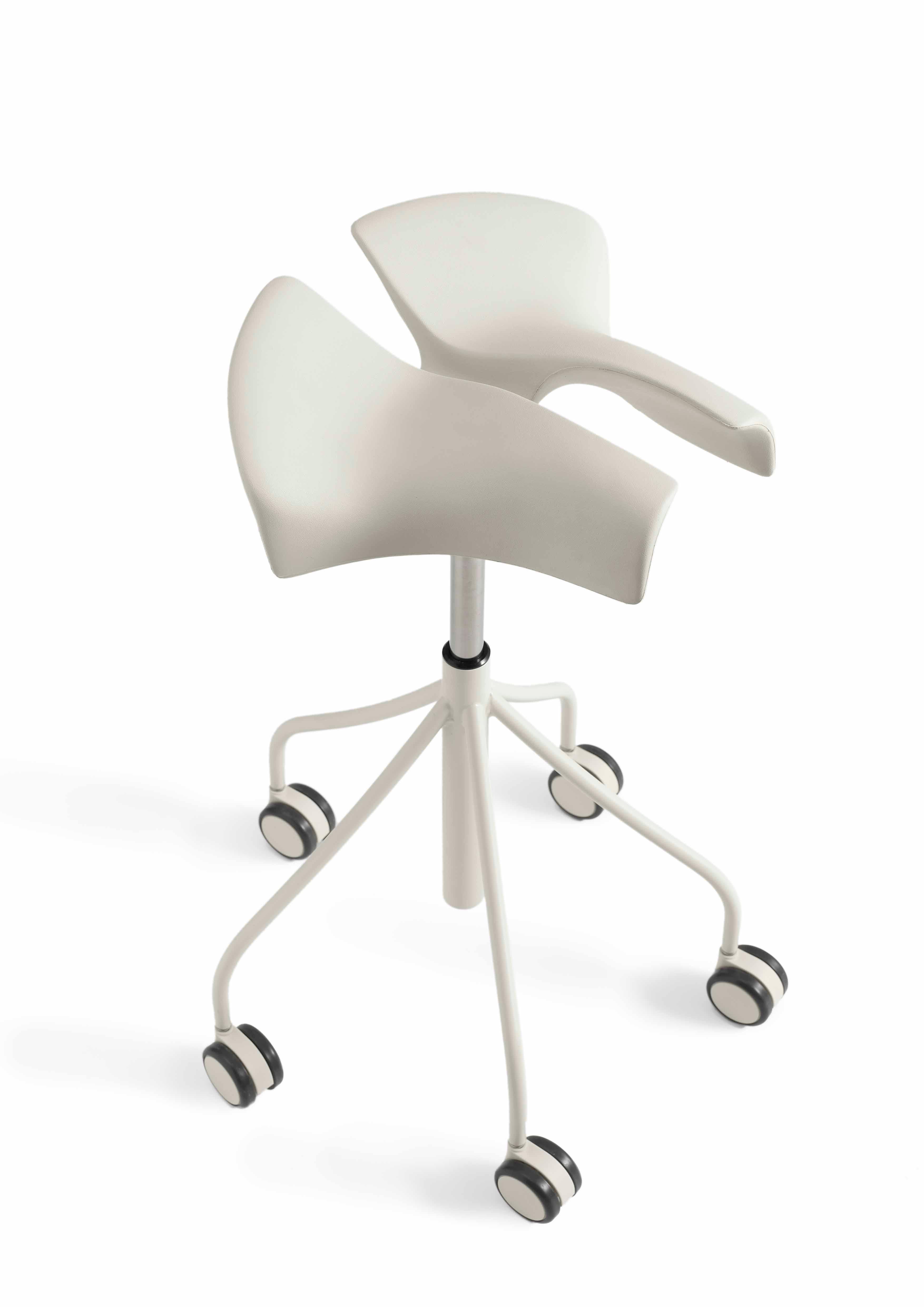 Contemporary black docotor dentist steel stool model 