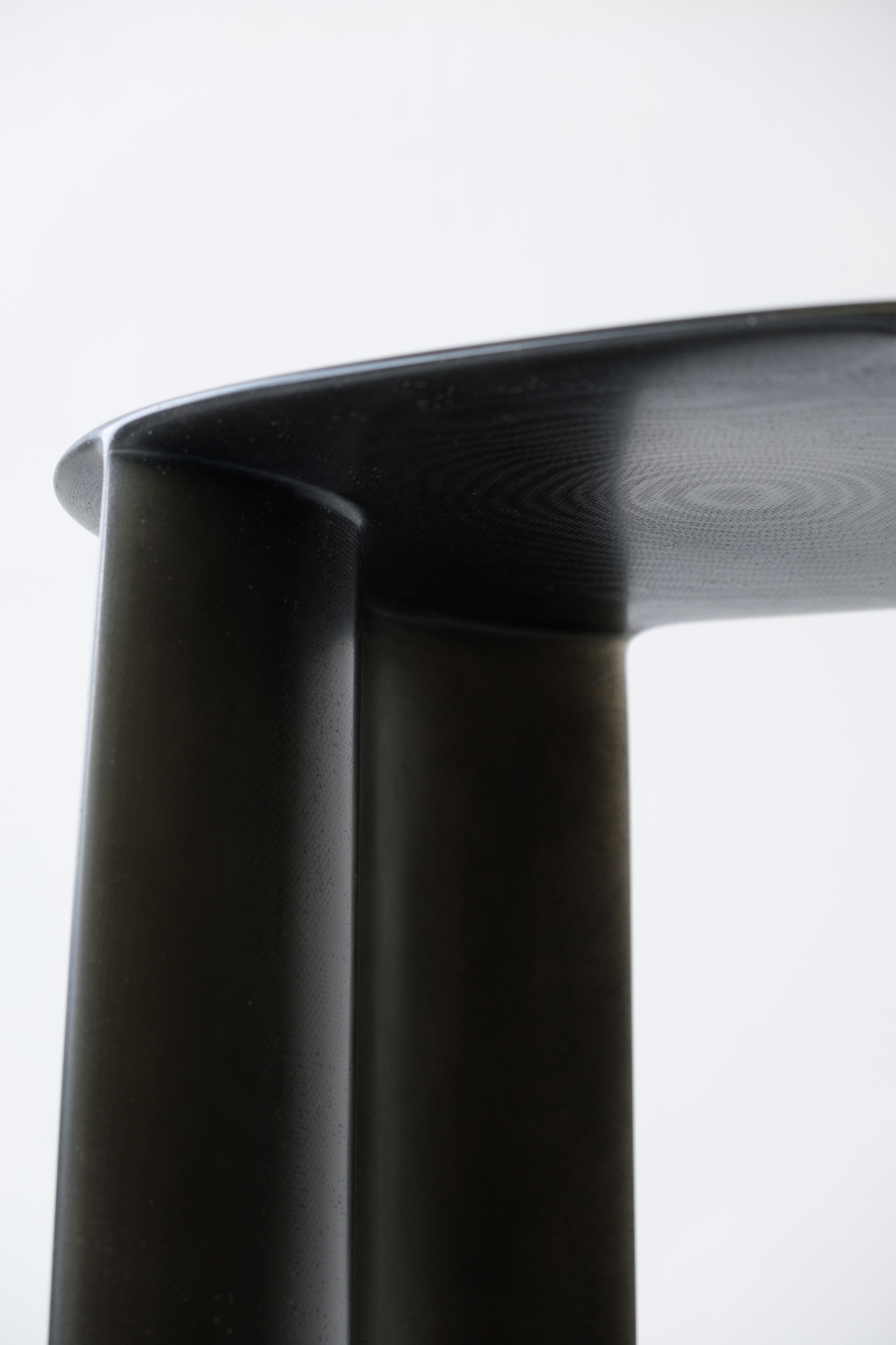 Contemporary Black Fiberglass, New Wave Pedestal, by Lukas Cober For Sale 3