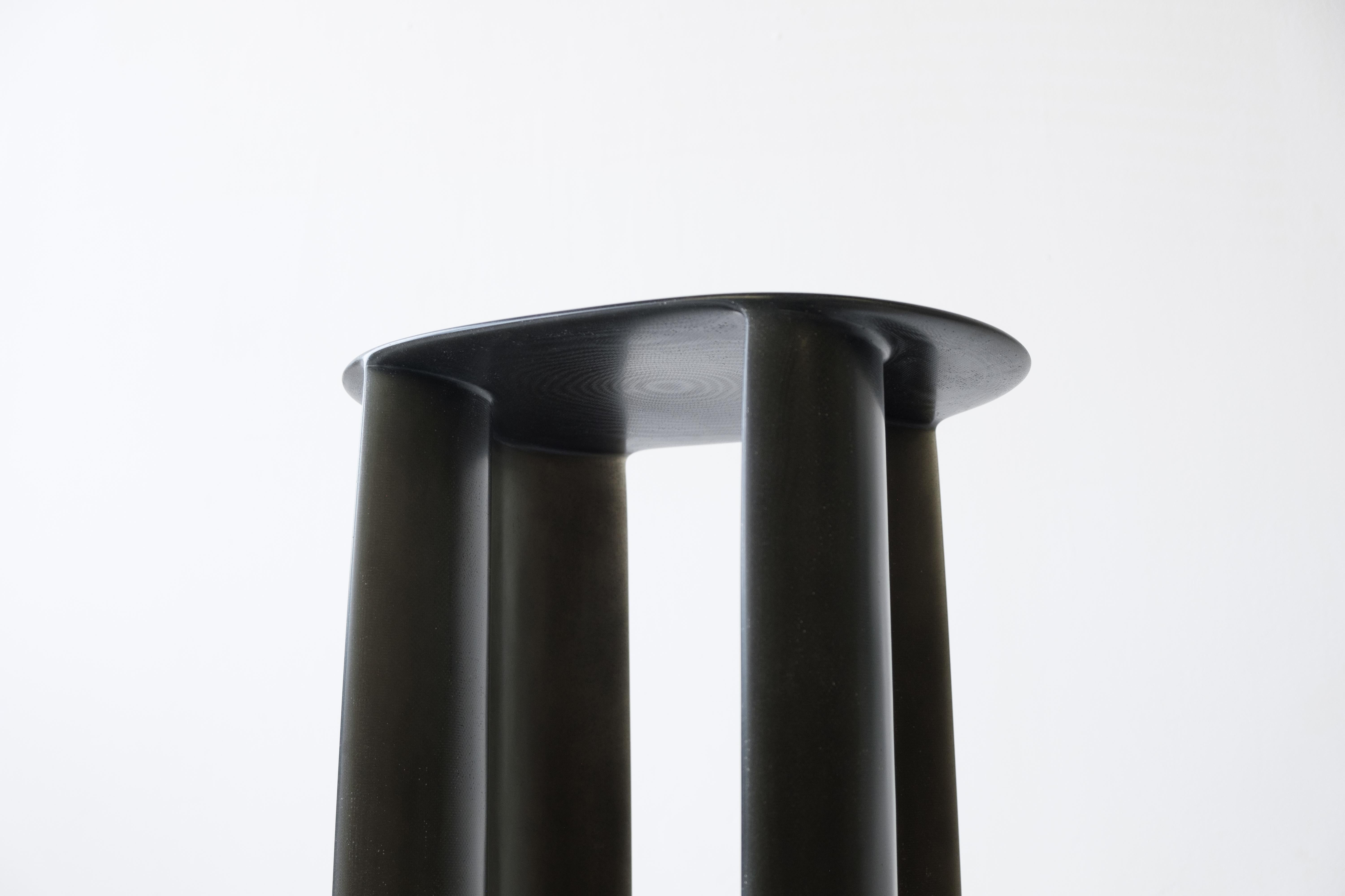 Contemporary Black Fiberglass, New Wave Pedestal, by Lukas Cober For Sale 5