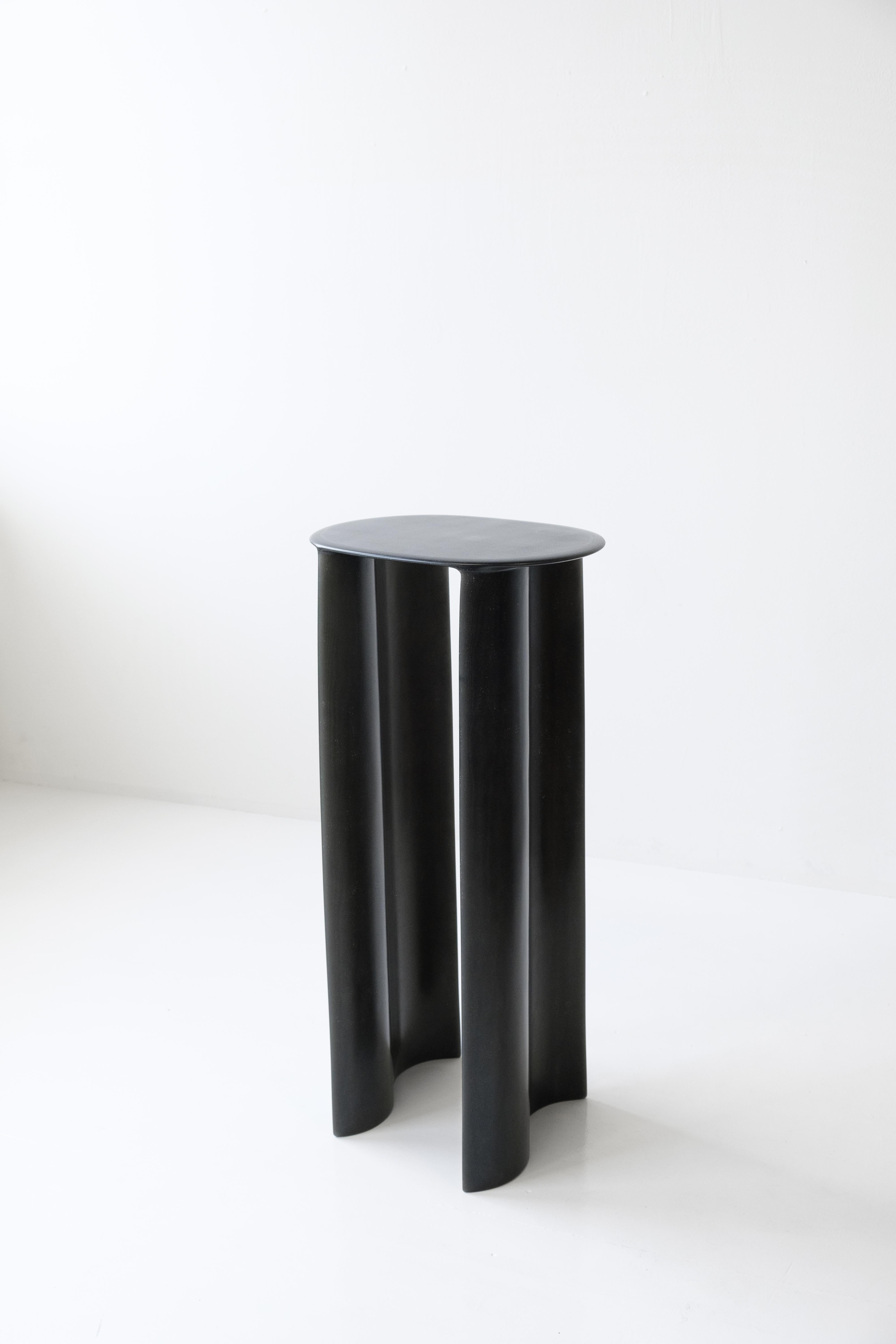 Contemporary Black Fiberglass, New Wave Pedestal, by Lukas Cober For Sale 9