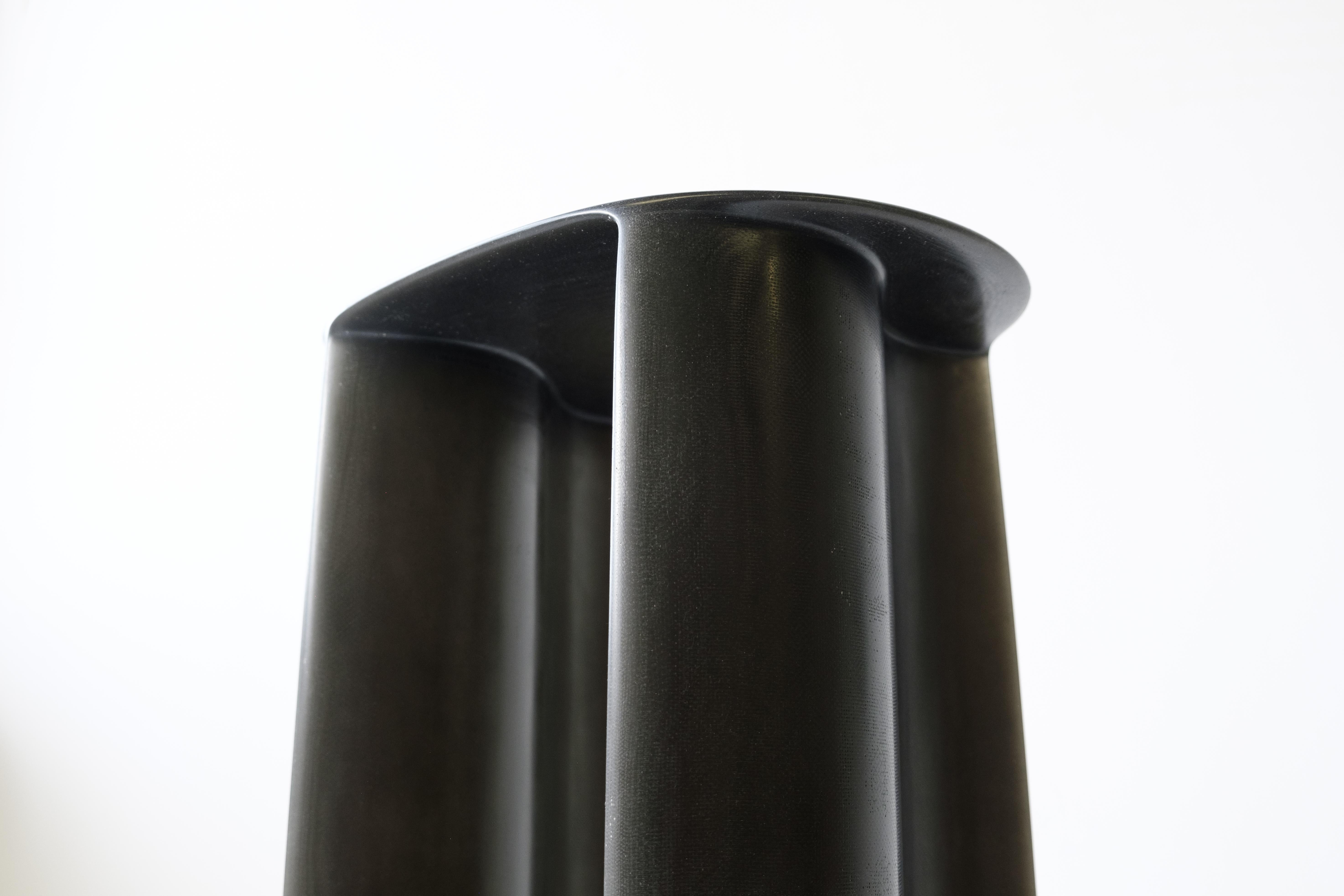 Dutch Contemporary Black Fiberglass, New Wave Pedestal, by Lukas Cober For Sale