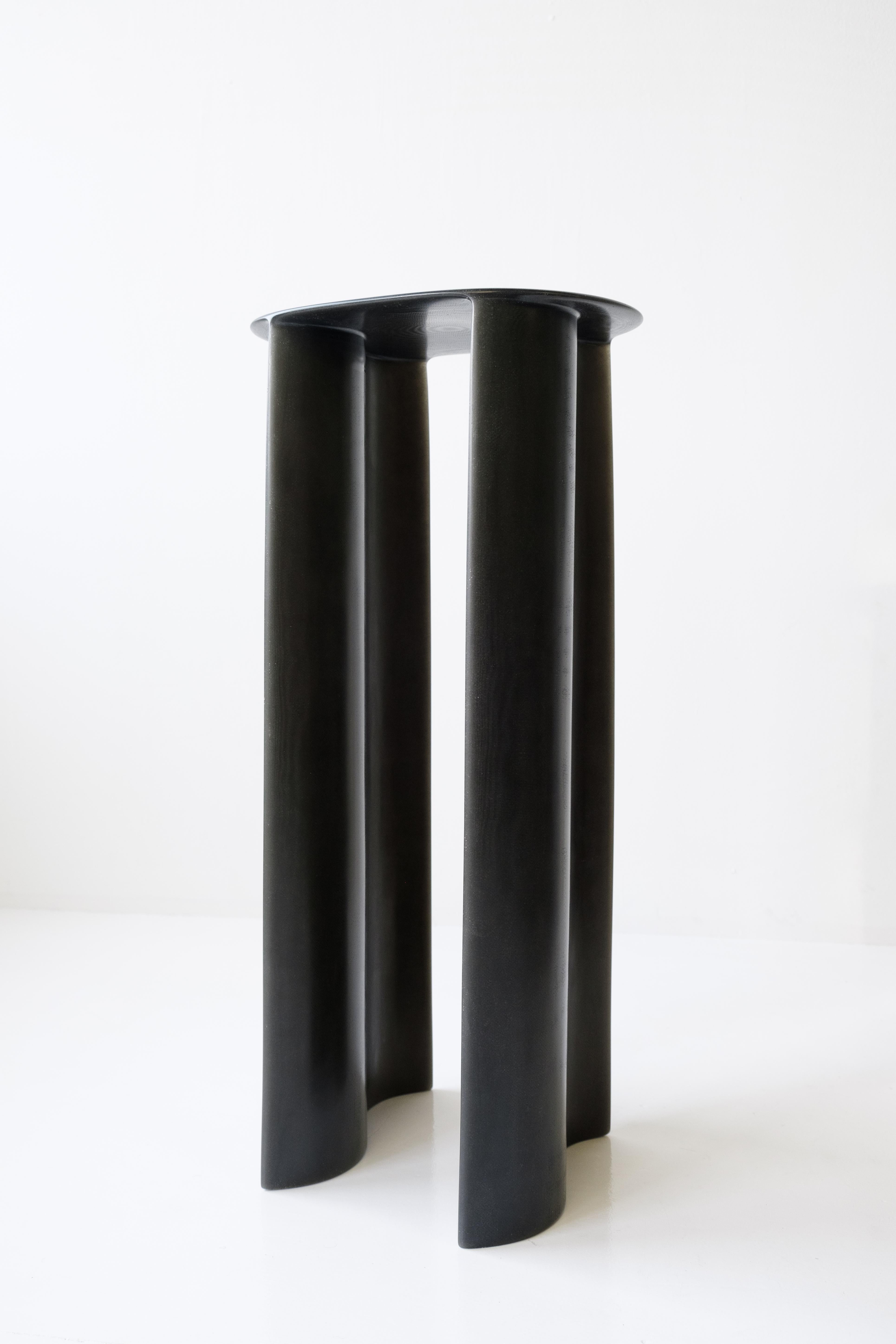 Contemporary Black Fiberglass, New Wave Pedestal, by Lukas Cober In New Condition For Sale In 1204, CH