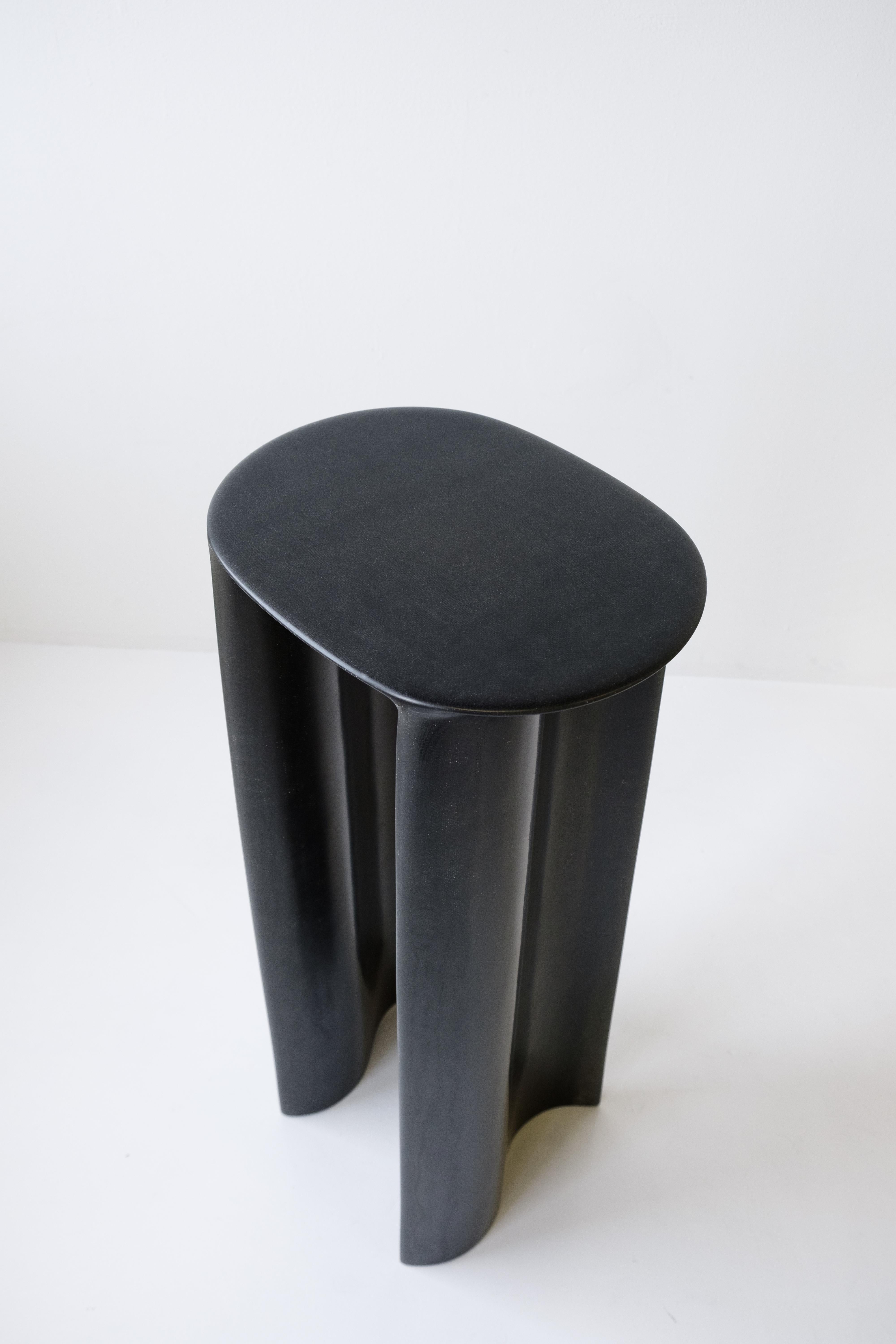 Resin Contemporary Black Fiberglass, New Wave Pedestal, by Lukas Cober For Sale