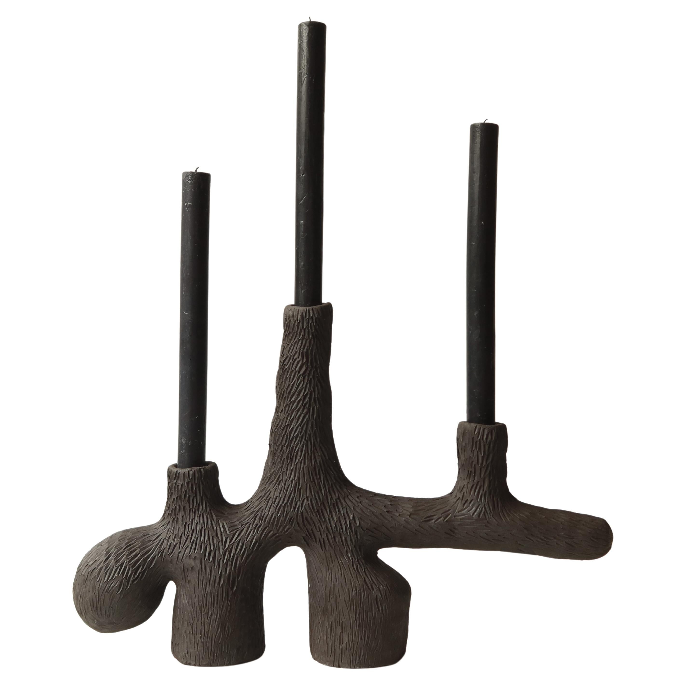 Contemporary Black forest candelabra 02 handcrafted by Jan Ernst  For Sale