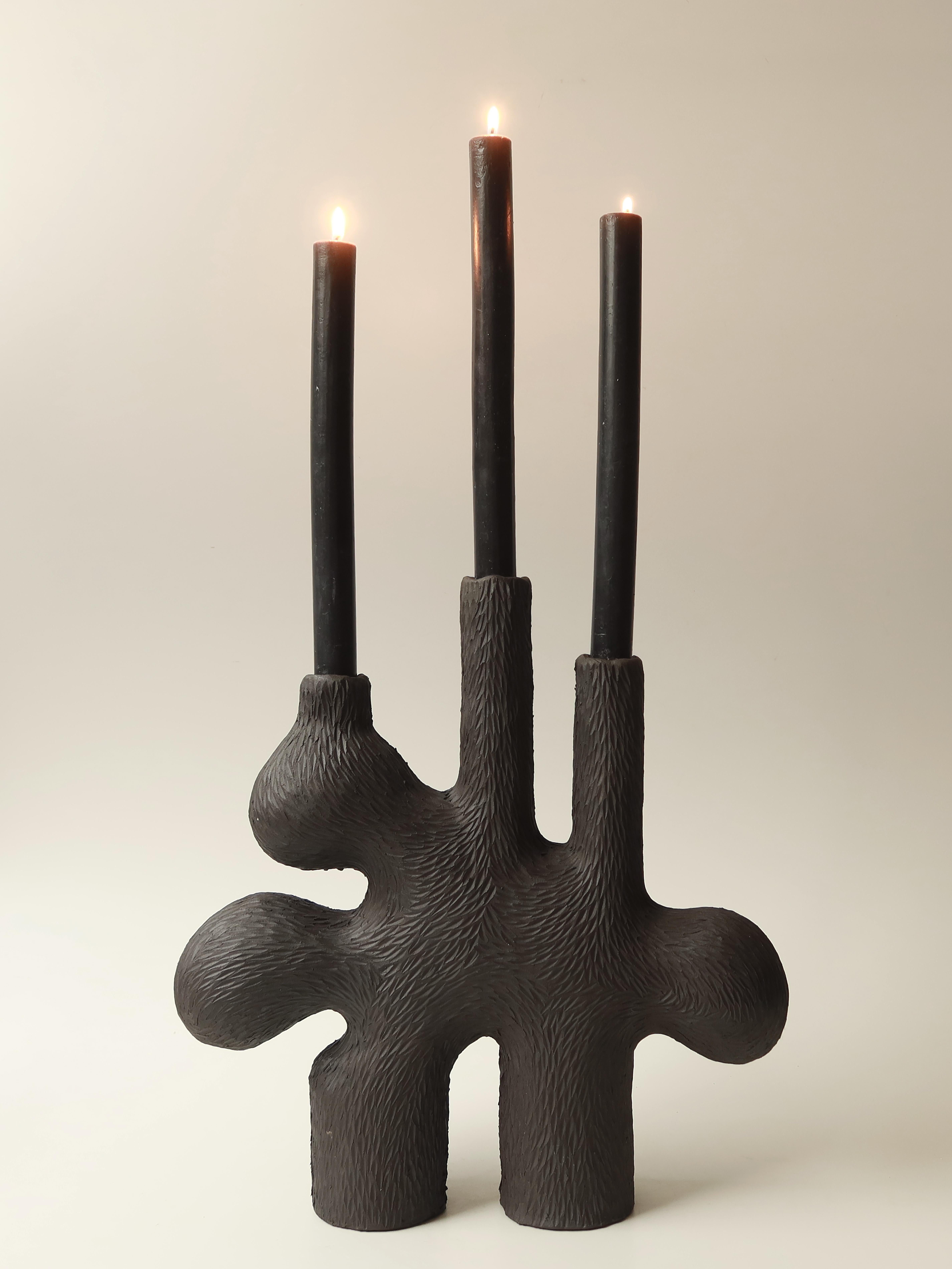 Contemporary Black forest candelabra 03 handcrafted by Jan Ernst  In New Condition For Sale In 1204, CH