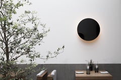 Contemporary Black Glass Sconce Eclipse Wall Light