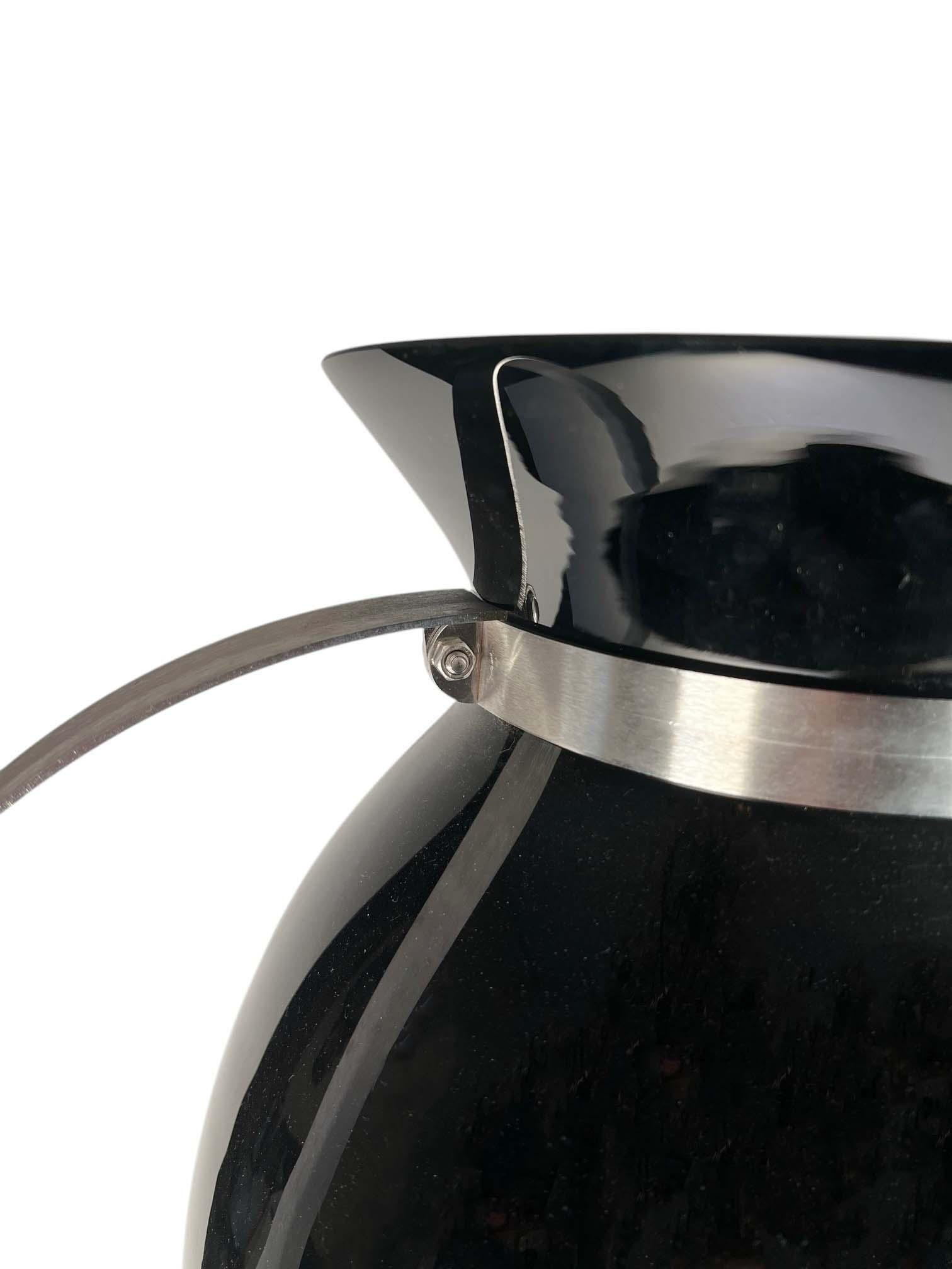 Contemporary Black Glass Vases With Stainless Steel For Sale 2