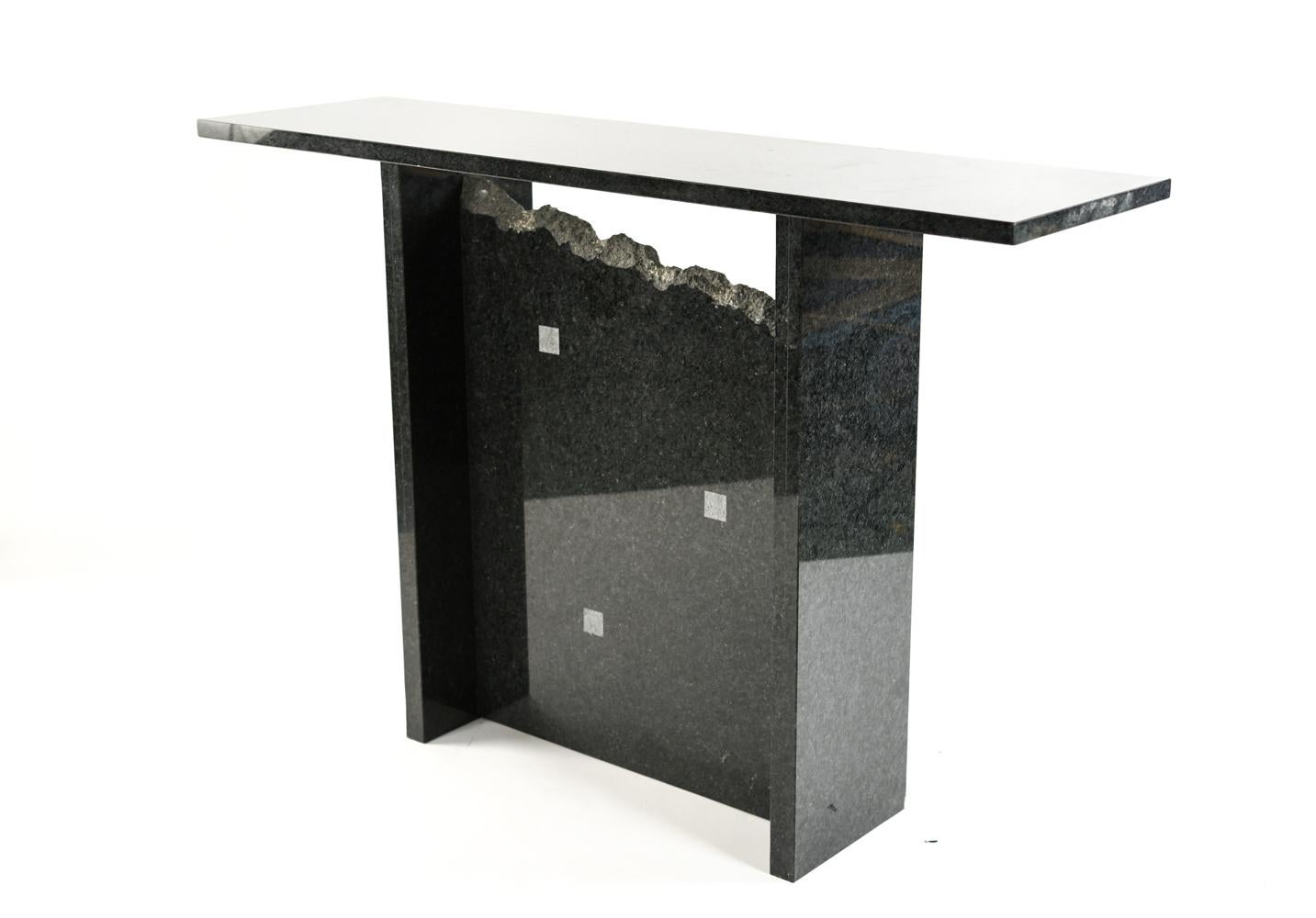 Contemporary Black Granite Console 1