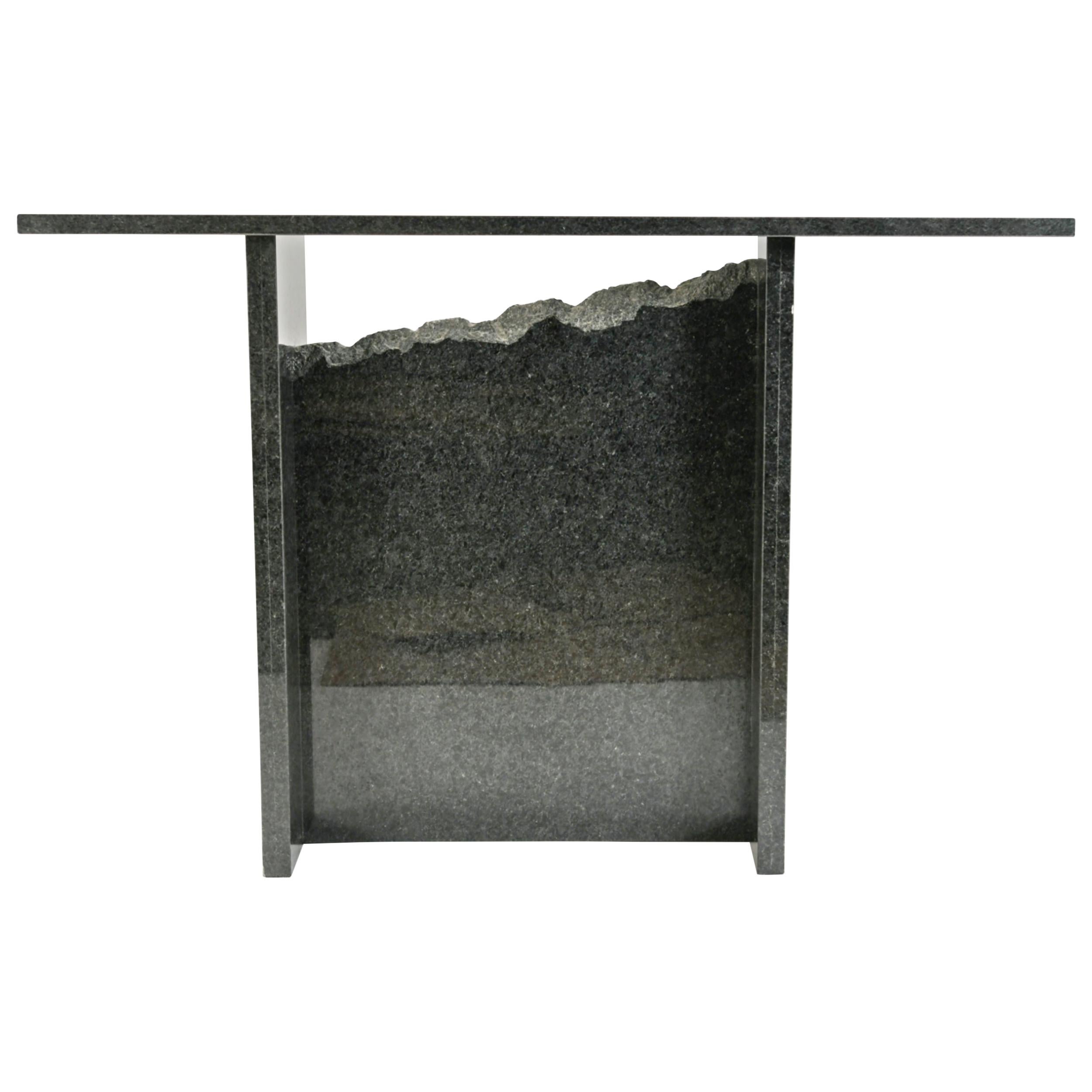 Contemporary Black Granite Console