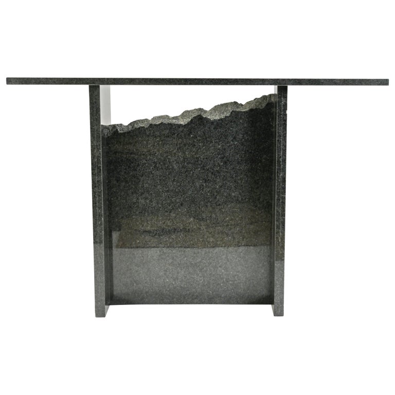 Contemporary Black Granite Console at 1stDibs