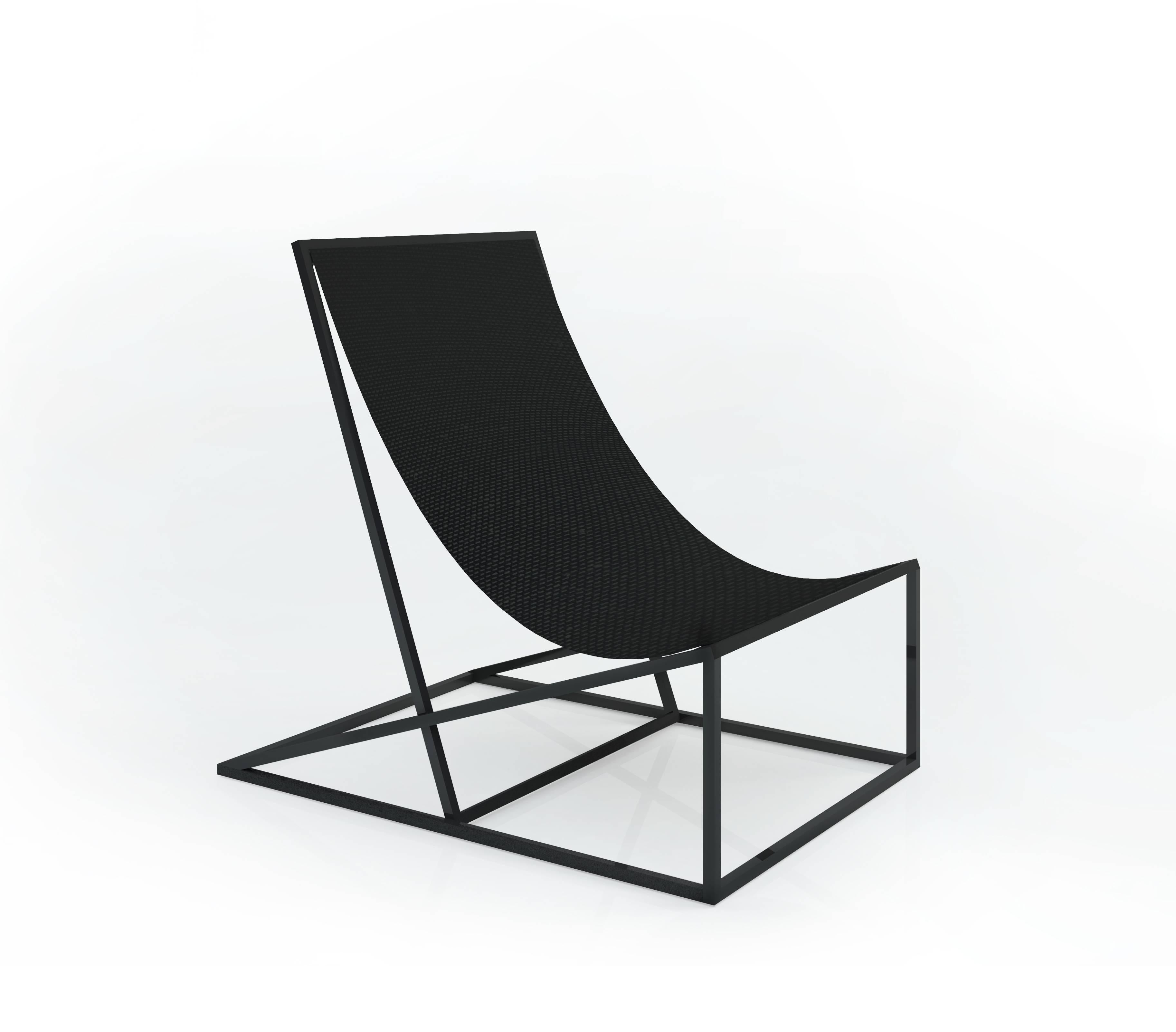 Contemporary black Joa Armchair in Canvas and Metal In New Condition For Sale In Milano, IT
