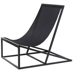 Contemporary black Joa Armchair in Canvas and Metal