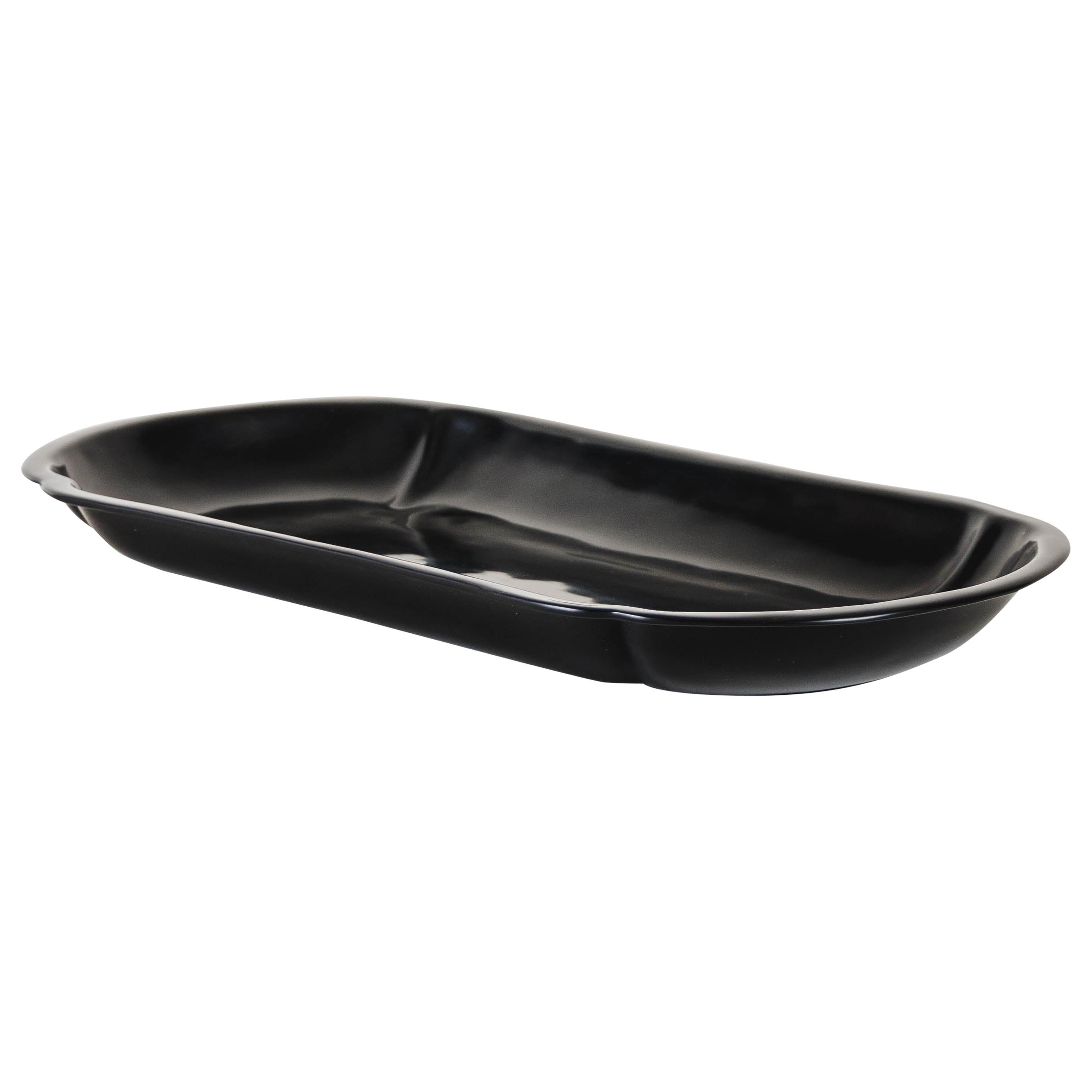 Contemporary Black Lacquer 4 Lobed Oblong Oval Tray by Robert Kuo