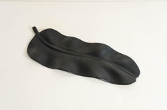 Contemporary Black Lacquer Banana Leaf Sculpture by Robert Kuo, Limited Edition