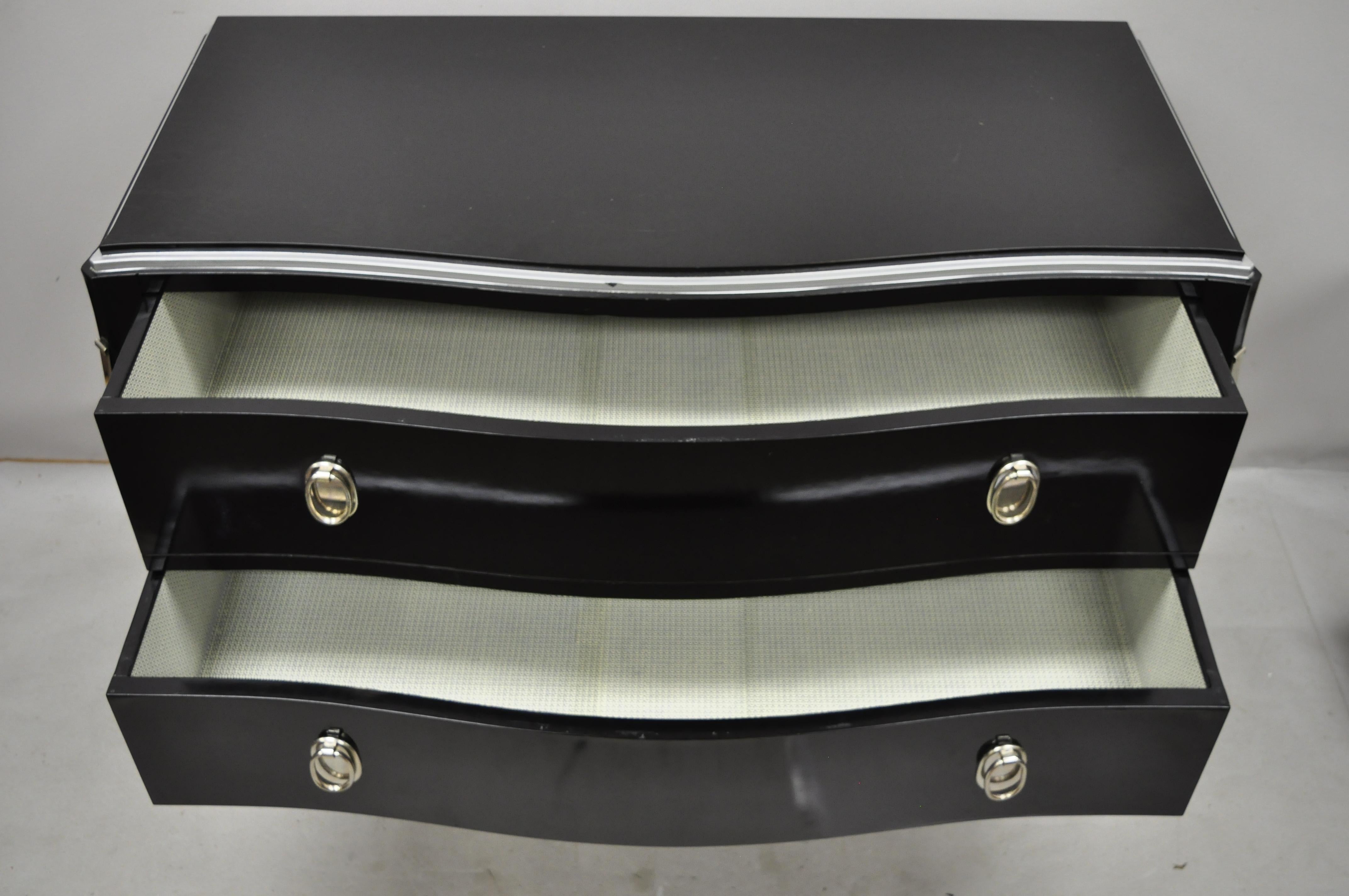 black lacquer chest of drawers