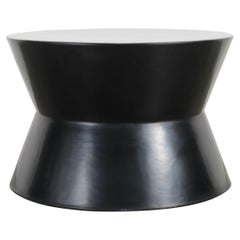 Contemporary Black Lacquer Drumstool w/ Waist by Robert Kuo, Limited Edition